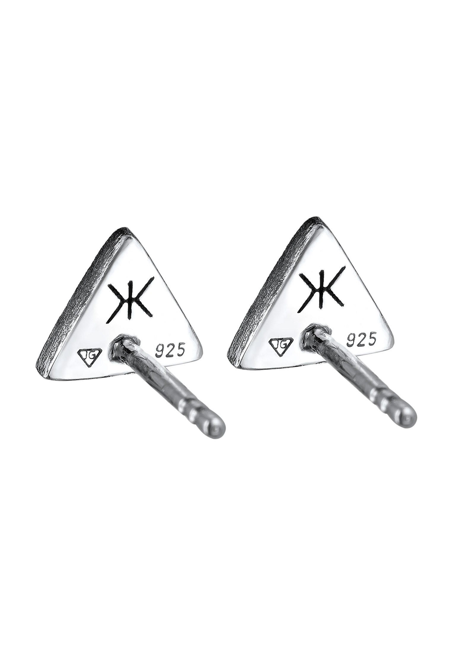 Kuzzoi Paar Ohrstecker »Ohrringe Dreieck Matt Oxidiert 925 Silber«
