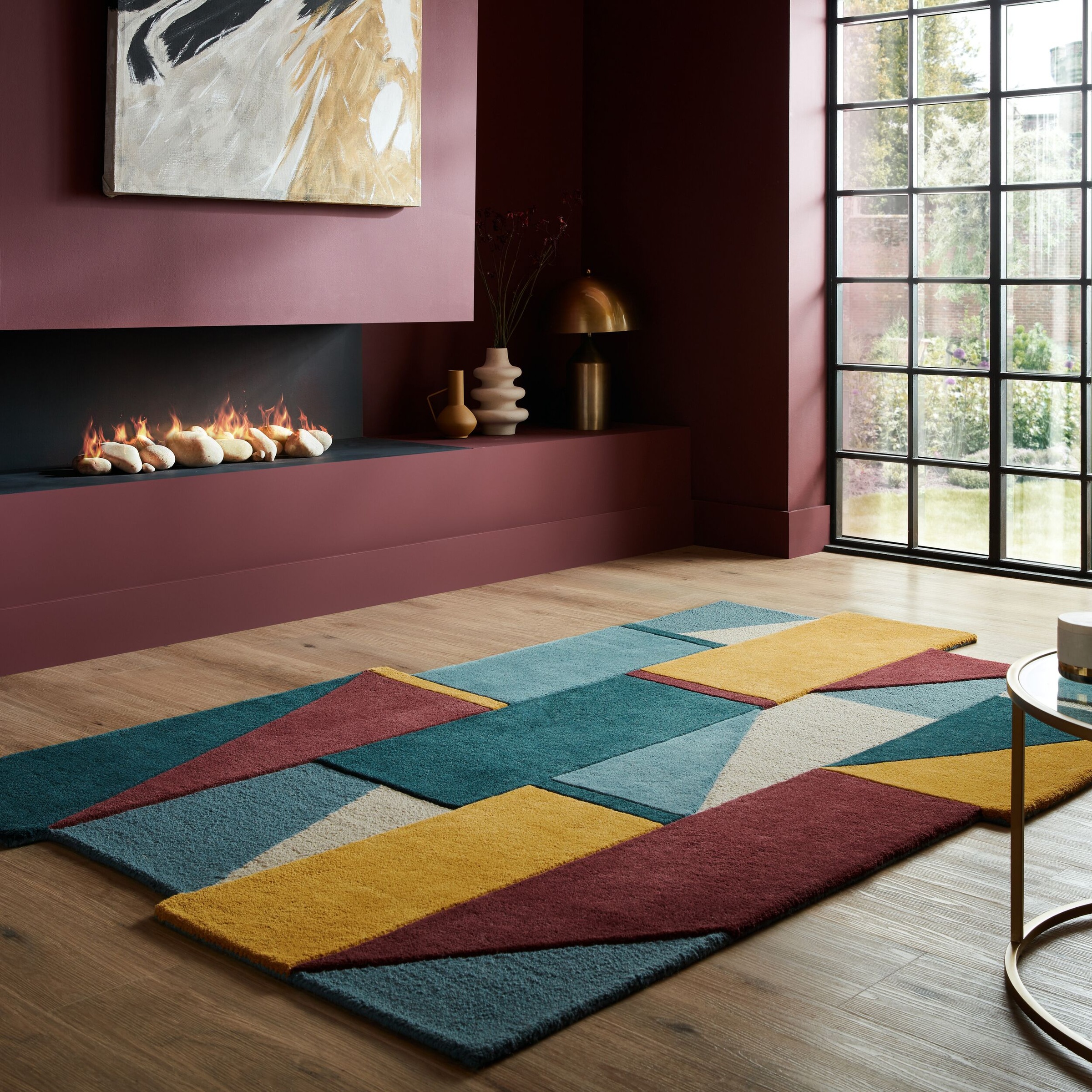 FLAIR RUGS Wollteppich »Shuffle Shaped«, rechteckig, 10 mm Höhe, Shuffle-förmiger Wollteppich