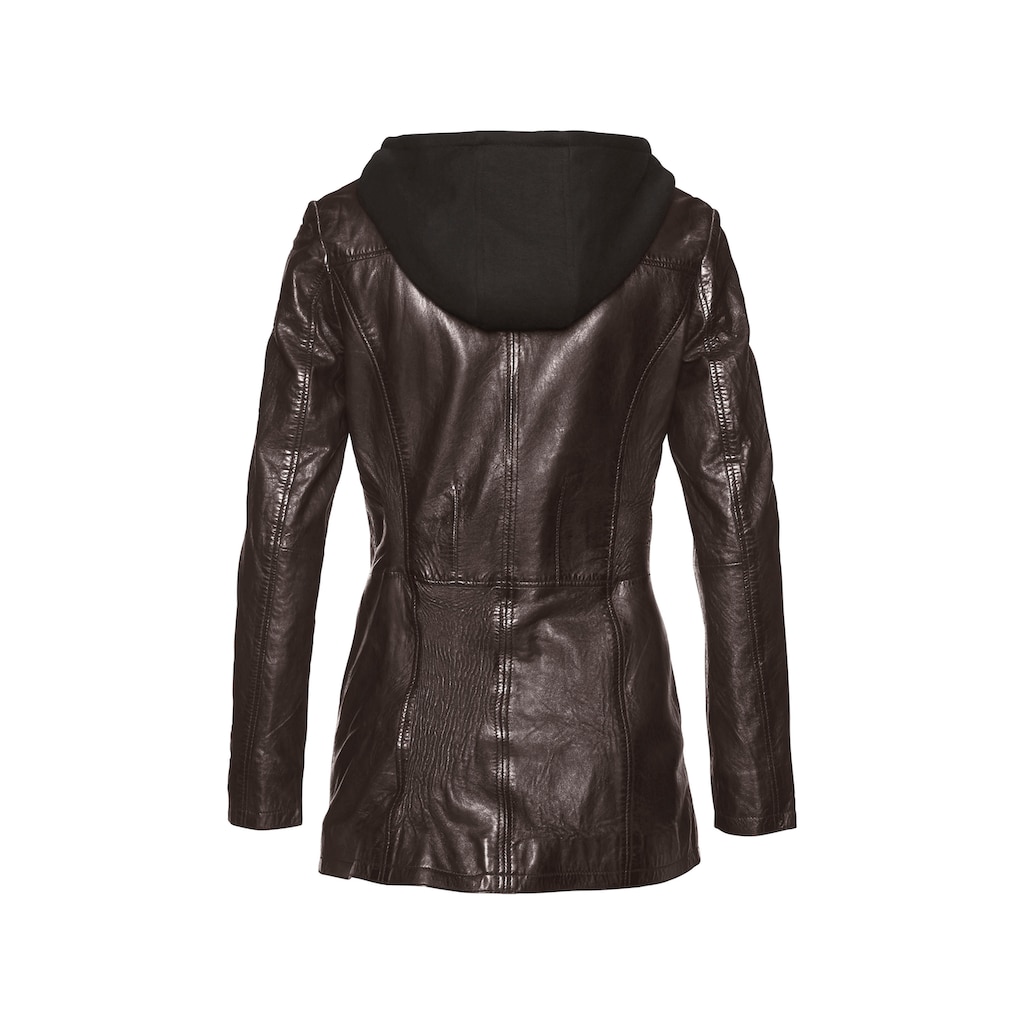 Gipsy Lederjacke »CLEEO«, mit Kapuze, stylischer hochwertiger Longblazer im Two-in-One-Look