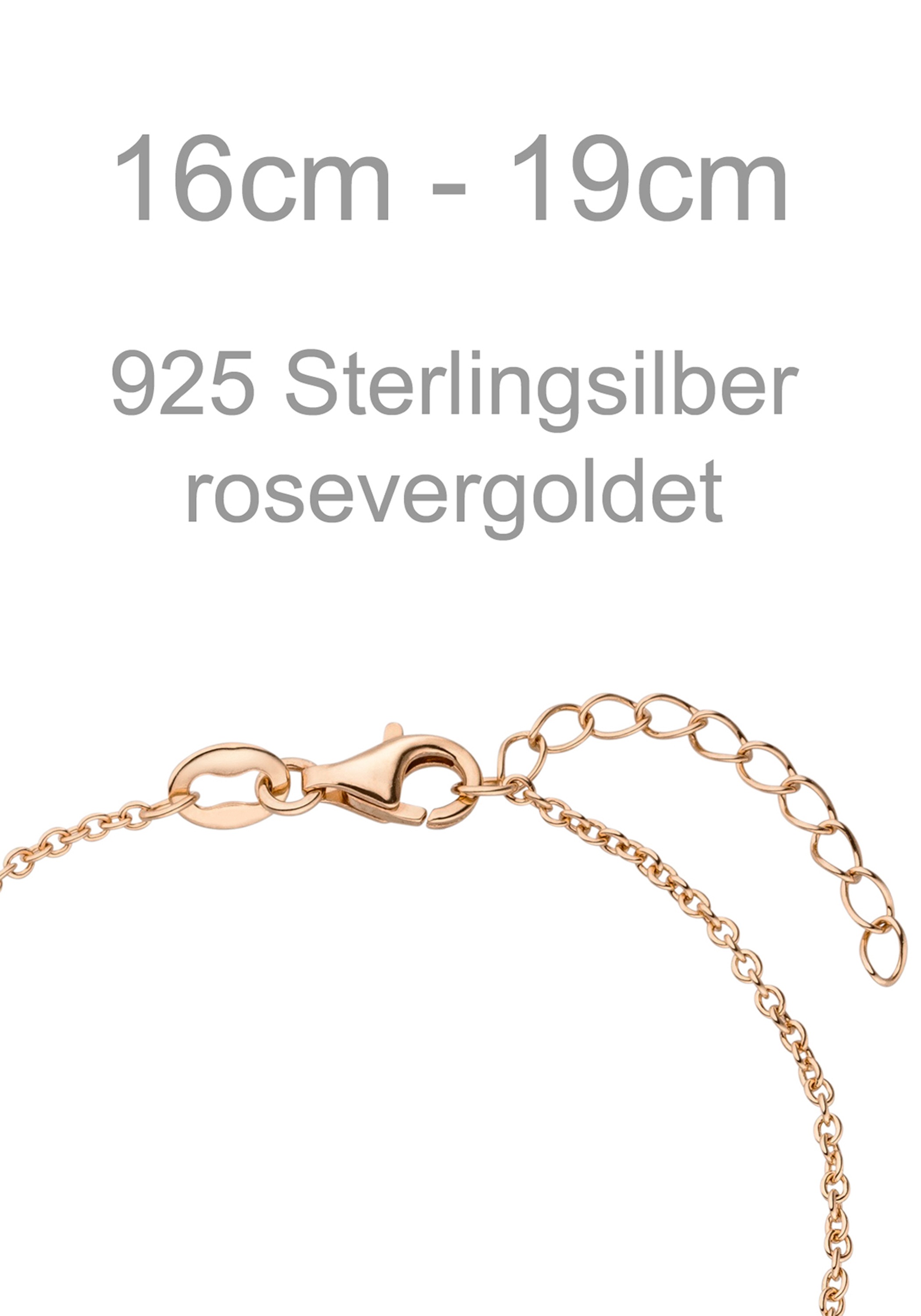 JOBO Armband »Sterne« 925 Silber roségold vergoldet 19 cm
