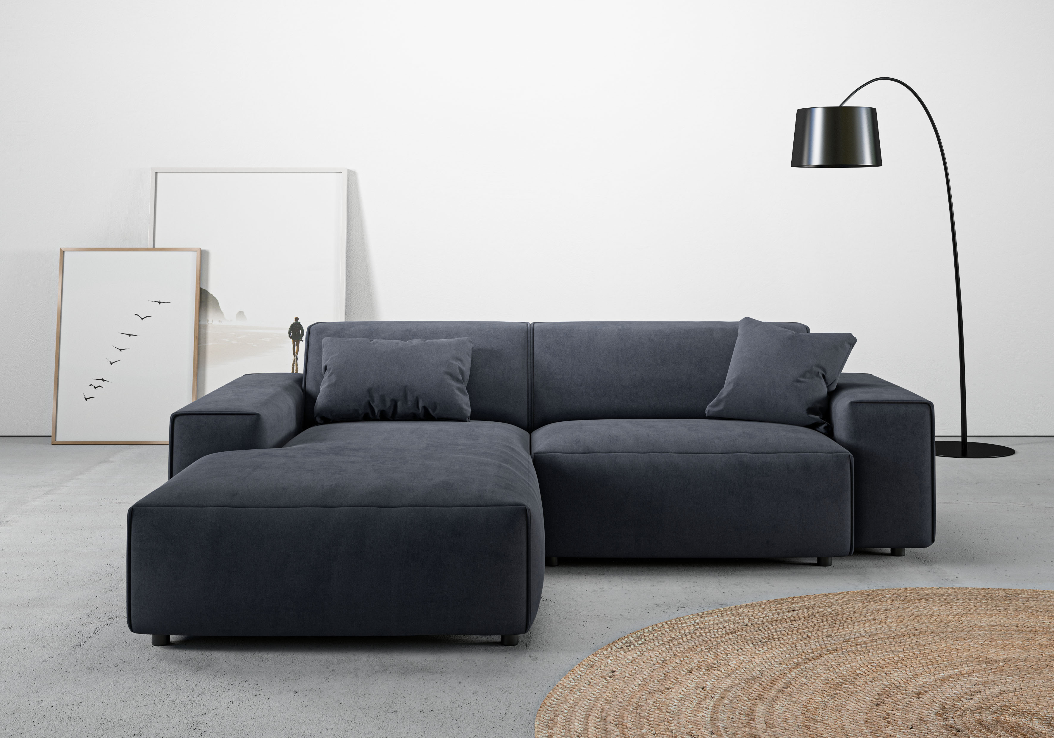 Home affaire Ecksofa "Glimminge L-Form auch in Breitcord, Feincord + Easy care-Bezug," Breite 234, Zierkissen