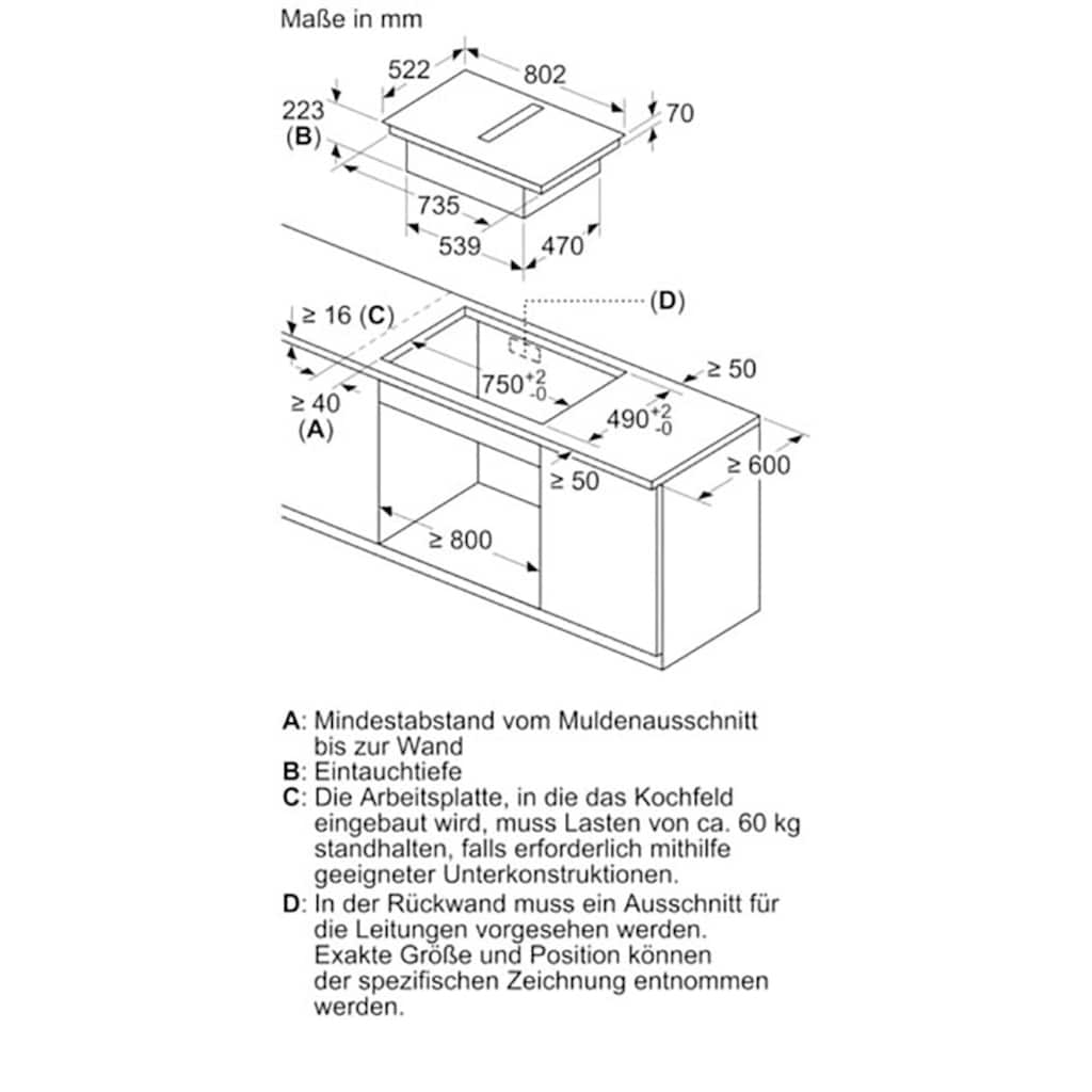 BOSCH Kochfeld mit Dunstabzug »PVQ811F15E«, PVQ811F15E