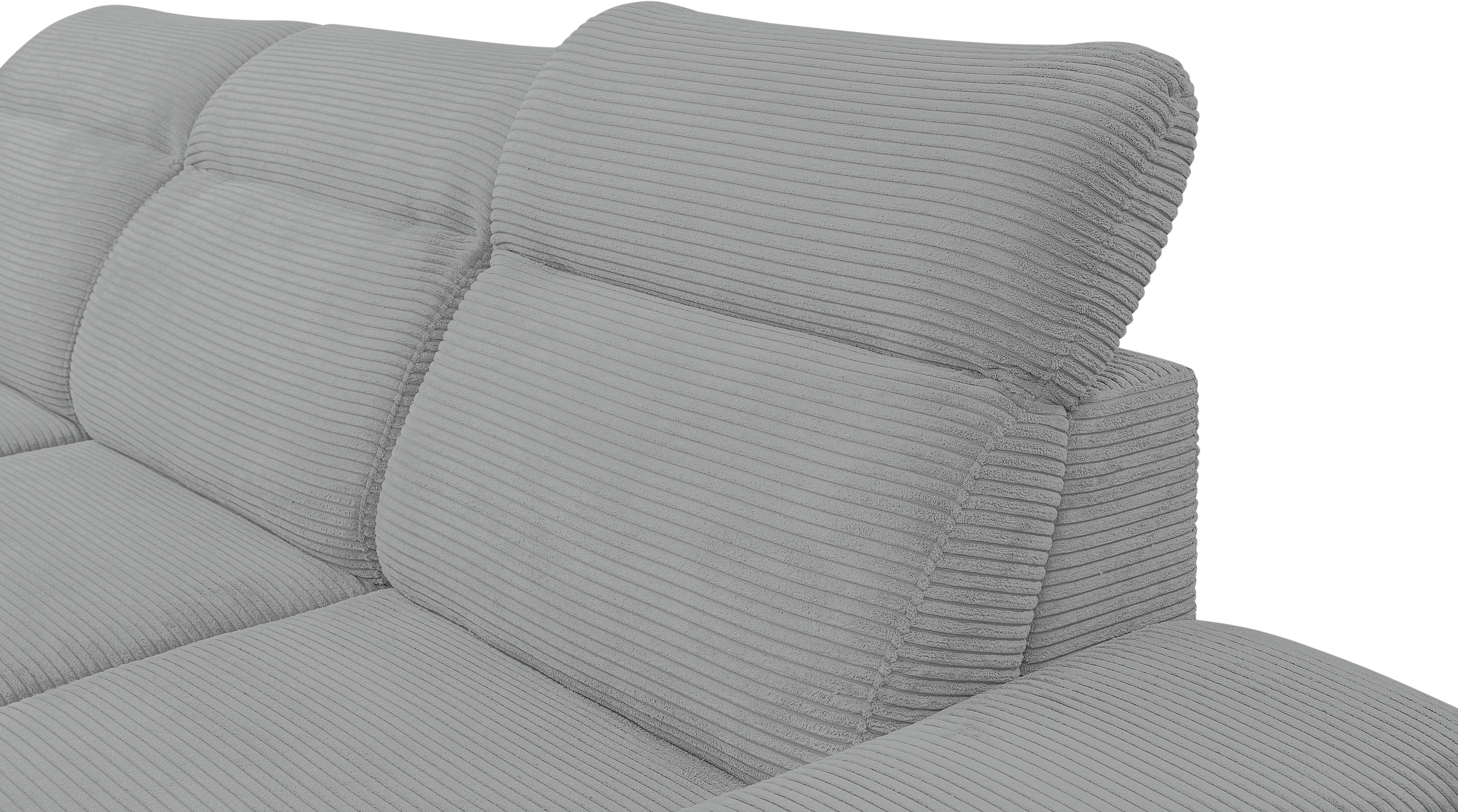 WERK2 Ecksofa »Alicante Cord, inkl. Bettfunktion & Bettkasten, Breite 280cm, L-Form« Schlafsofa mit Bettkasten & verstellbaren Kopfstützen.