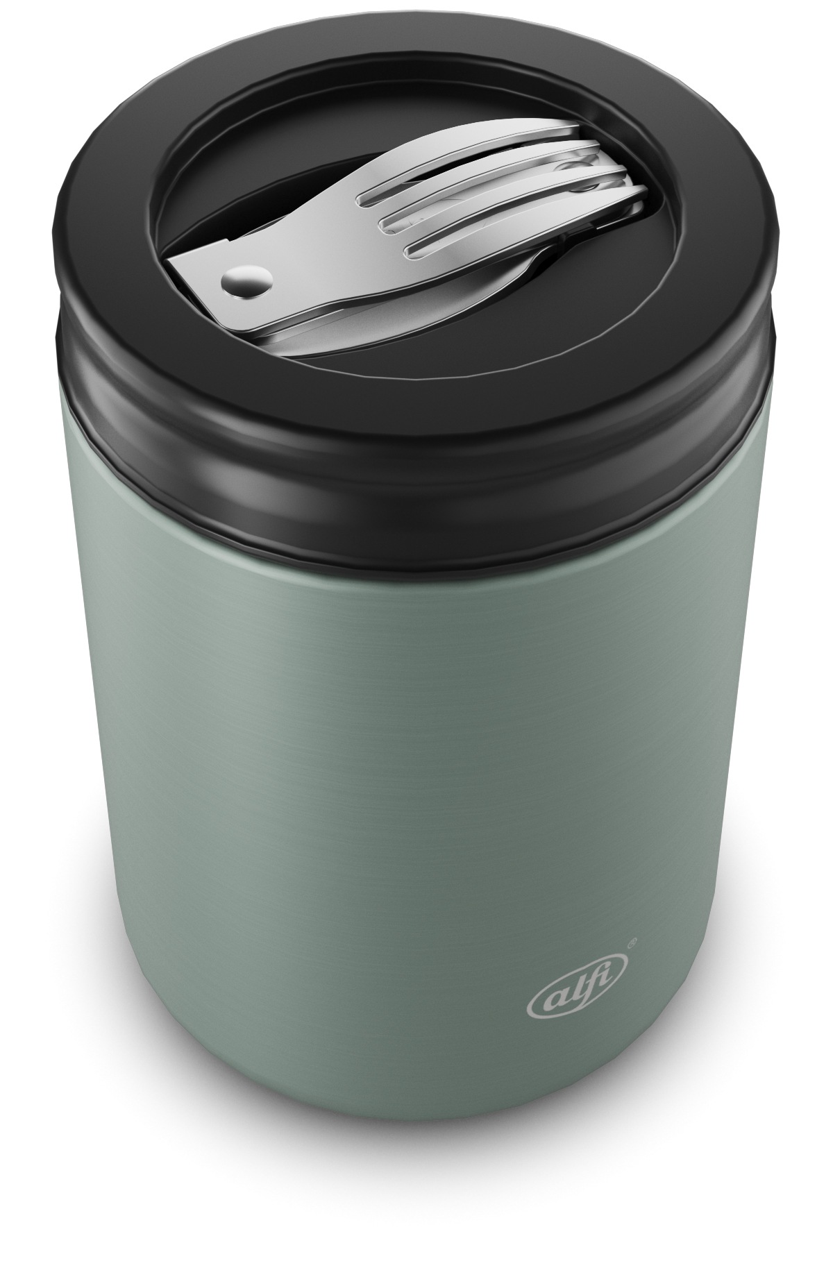 Alfi Thermobehälter »ISO FOOD MUG, Thermobehälter für Essen, spülmaschinenfest«, (1 tlg.), 0,35l, 5h heiß & 10h kalt, dicht & auslaufsicher, mit Göffel
