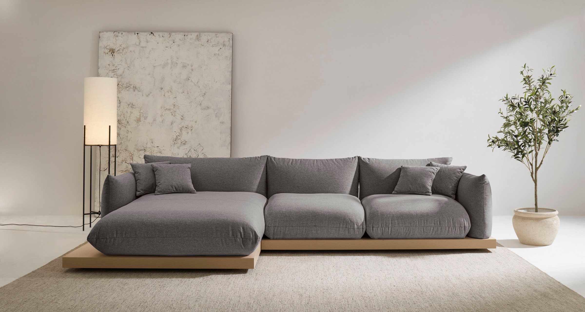 OTTO home Ecksofa "Kalix, Polsterecke mit kräftigem Holz-Plateau, moderne C günstig online kaufen