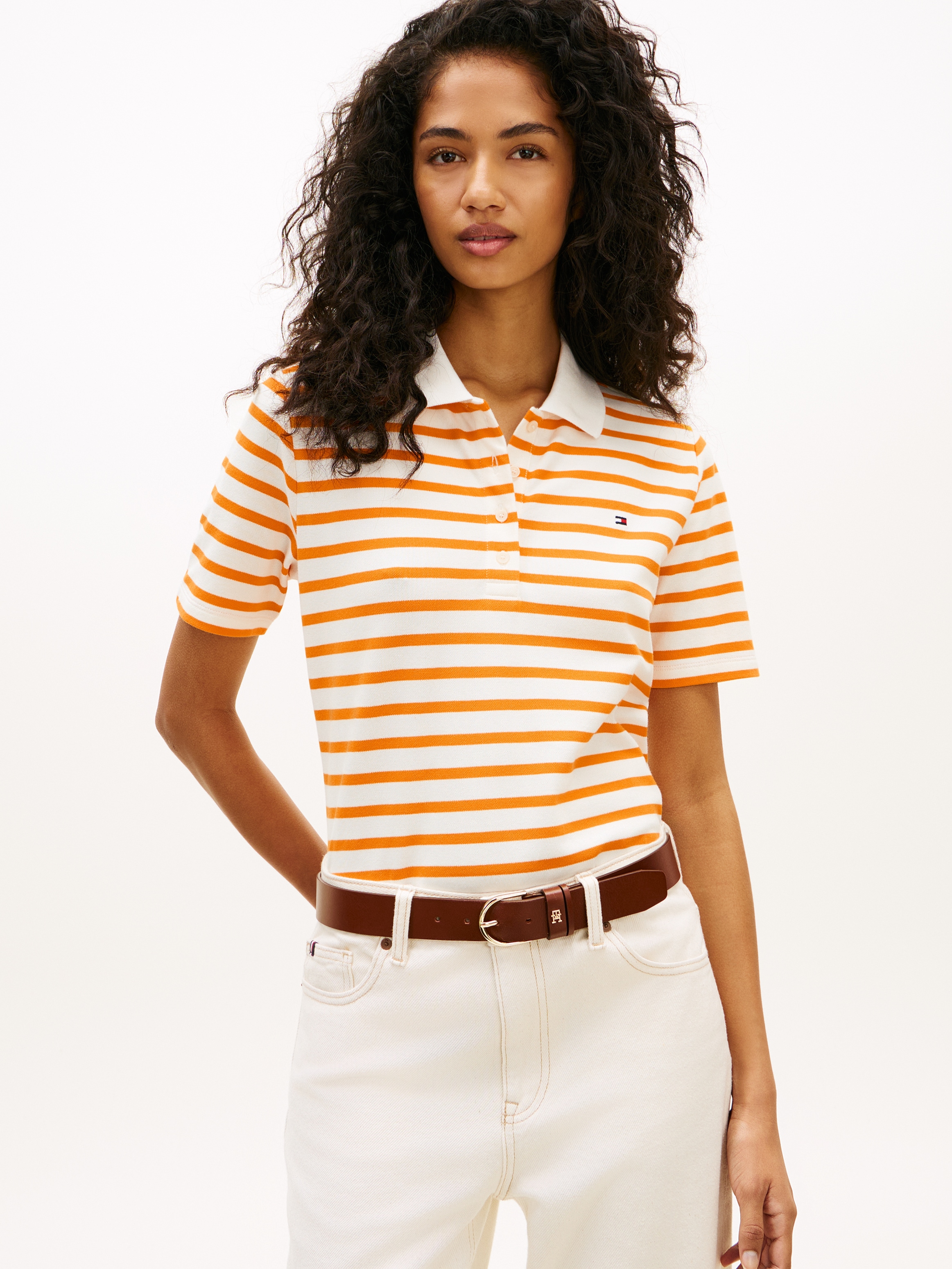 Tommy Hilfiger Poloshirt "1985 REG PIQUE POLO" mit Logo-Stickerei, Seitensc günstig online kaufen