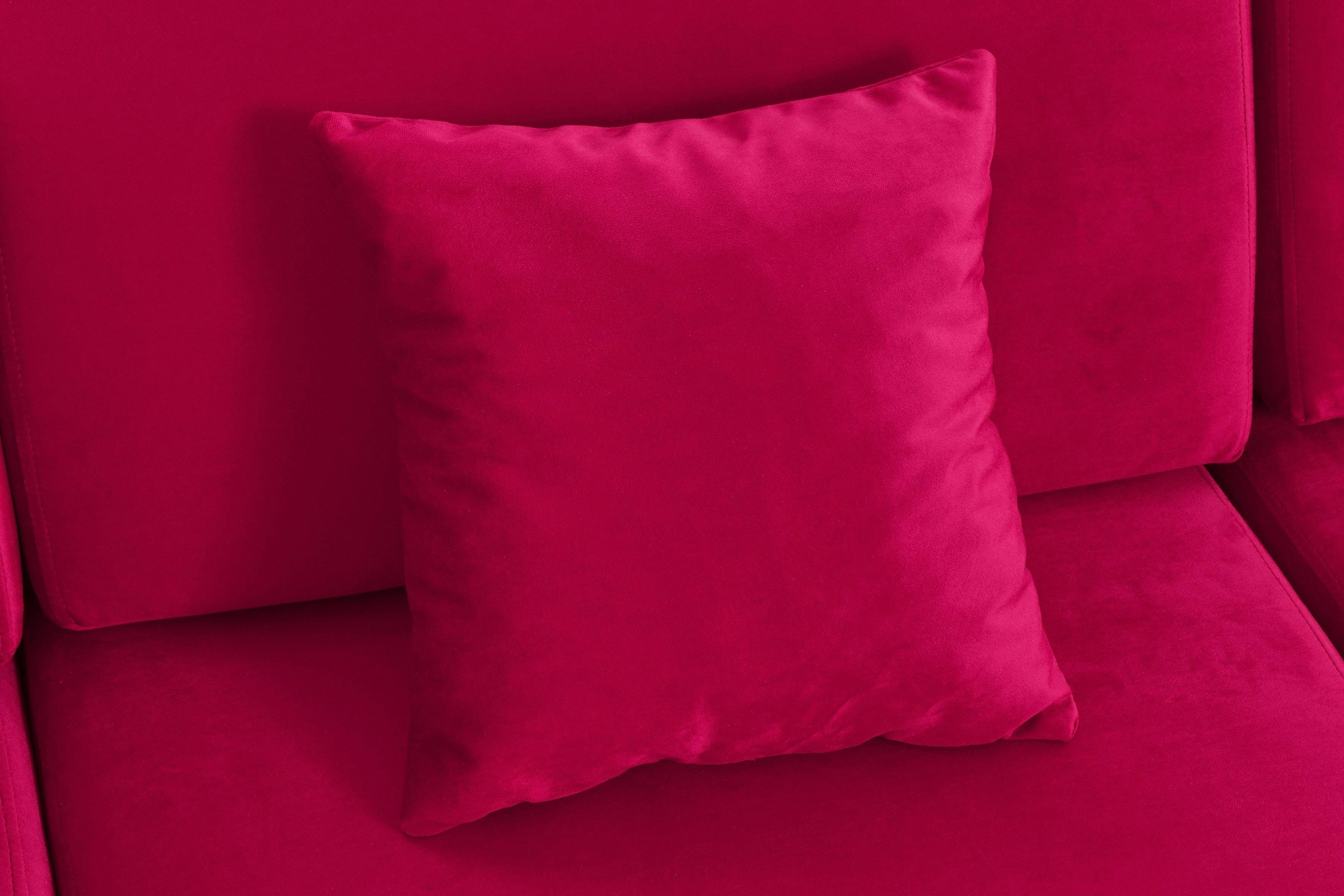 Leonique 3-Sitzer »Miami«, 3-Sitzer Sofa, pink, Velours, Chromfüße, Design, 245x97x85