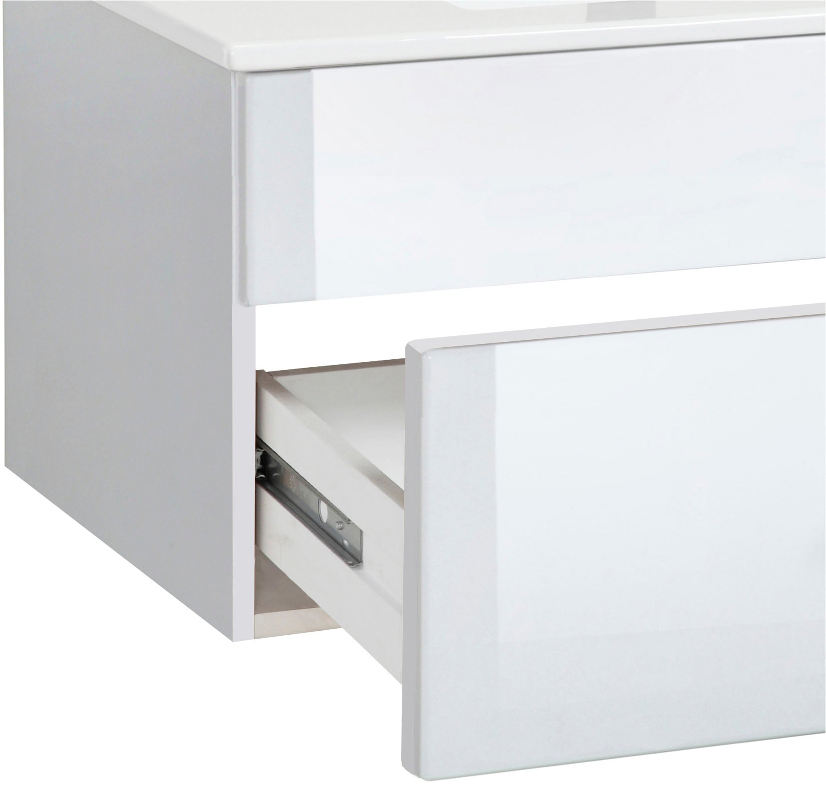 welltime Waschtisch »Trento Light, 60cm, 80cm, 100cm, Keramik-Auflagebecken«, 1 feste Blende und 1 Auszug