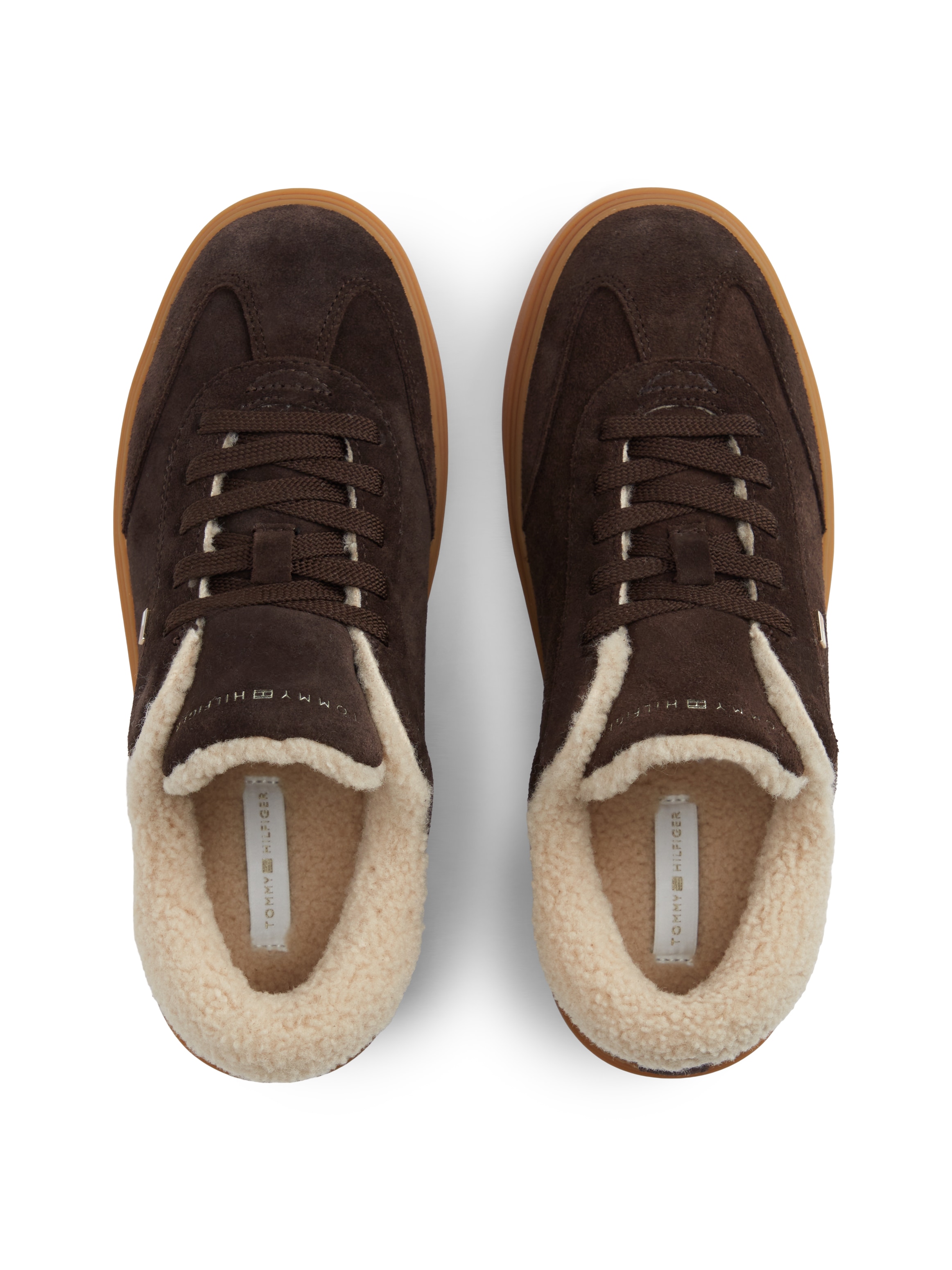 Tommy Hilfiger Plateausneaker »TH CHIC CUPSOLE  WL«  Freizeitschuh, Halbschuh, Schnürer mit Fellimitat am Schaftrand