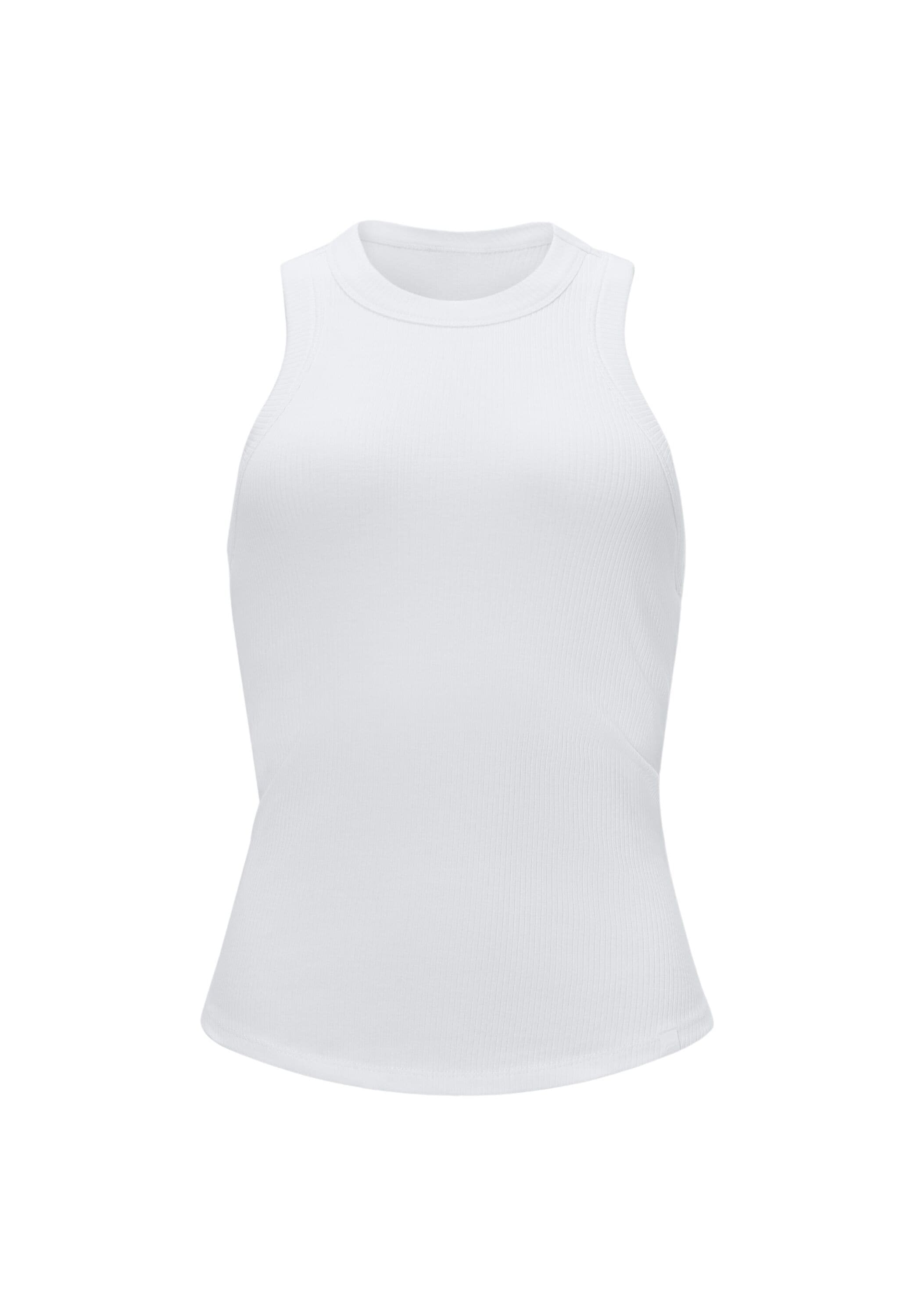 Fabletics Tanktop "Fabletics Top High Neck Rib mit integriertem BH" gerippte Textur, geschwungene Träger