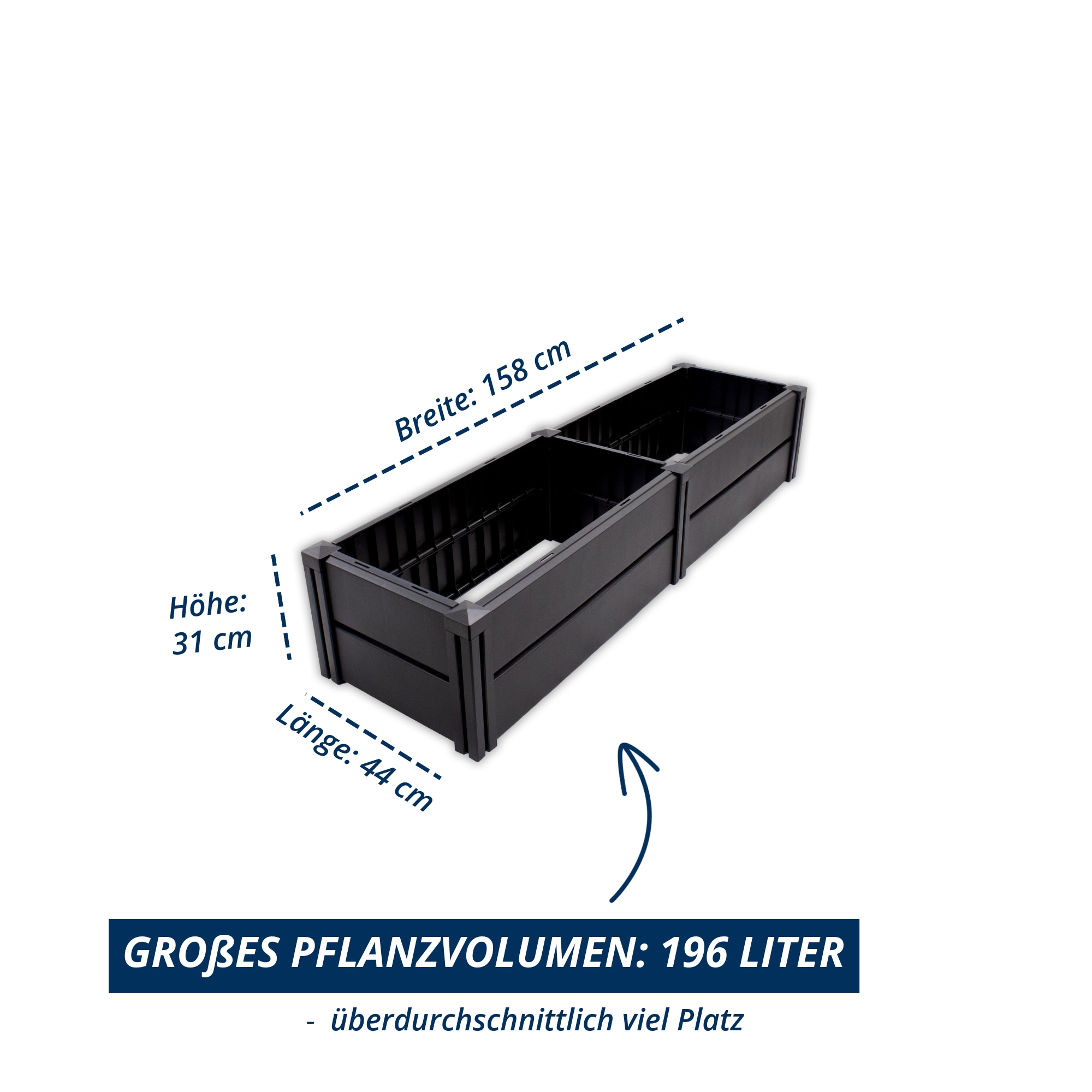 KHW Hochbeet »Demeter L - schmal« BxTxH: 158x44x31 cm