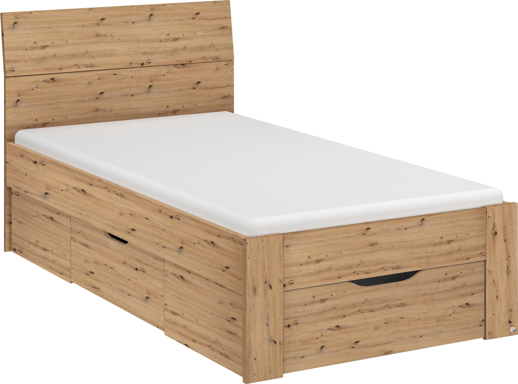 Bett RAUCH, B:95cm H:90cm L:209cm, braun, Schlafzimmer, Betten, "Einzelbett Doppelbett Stauraum FLEXX Breiten 90/140/180 cm", Einzelbett Doppelbett