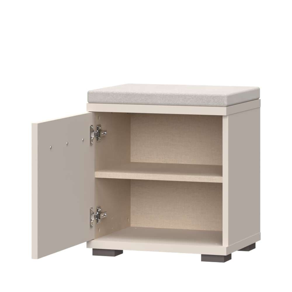 Places of Style Schuhbank »Opera, Schuhschrank, Schuhregal, Schuhtruhe, Breite 46 cm«, (1 St.), mit Sitzkissen, UV-lackiert, hochwertige Beschläge, Kaschmirfarbe