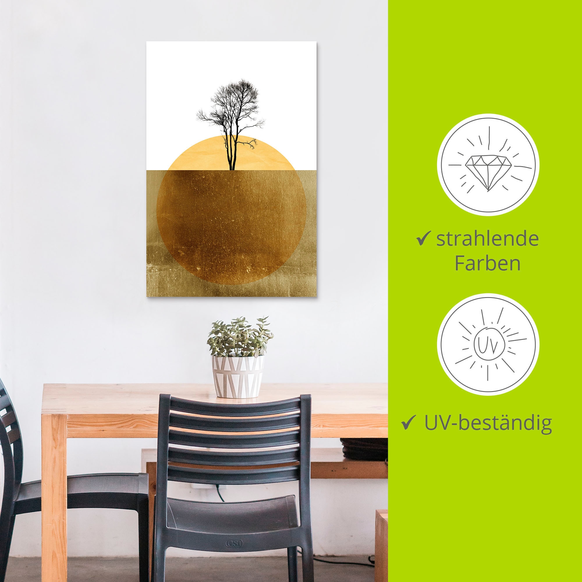 Artland Wandbild »Goldener Ozean«, Meer Bilder, (1 St.), als Alubild, Outdoorbild, Leinwandbild, Poster in verschied. Größen