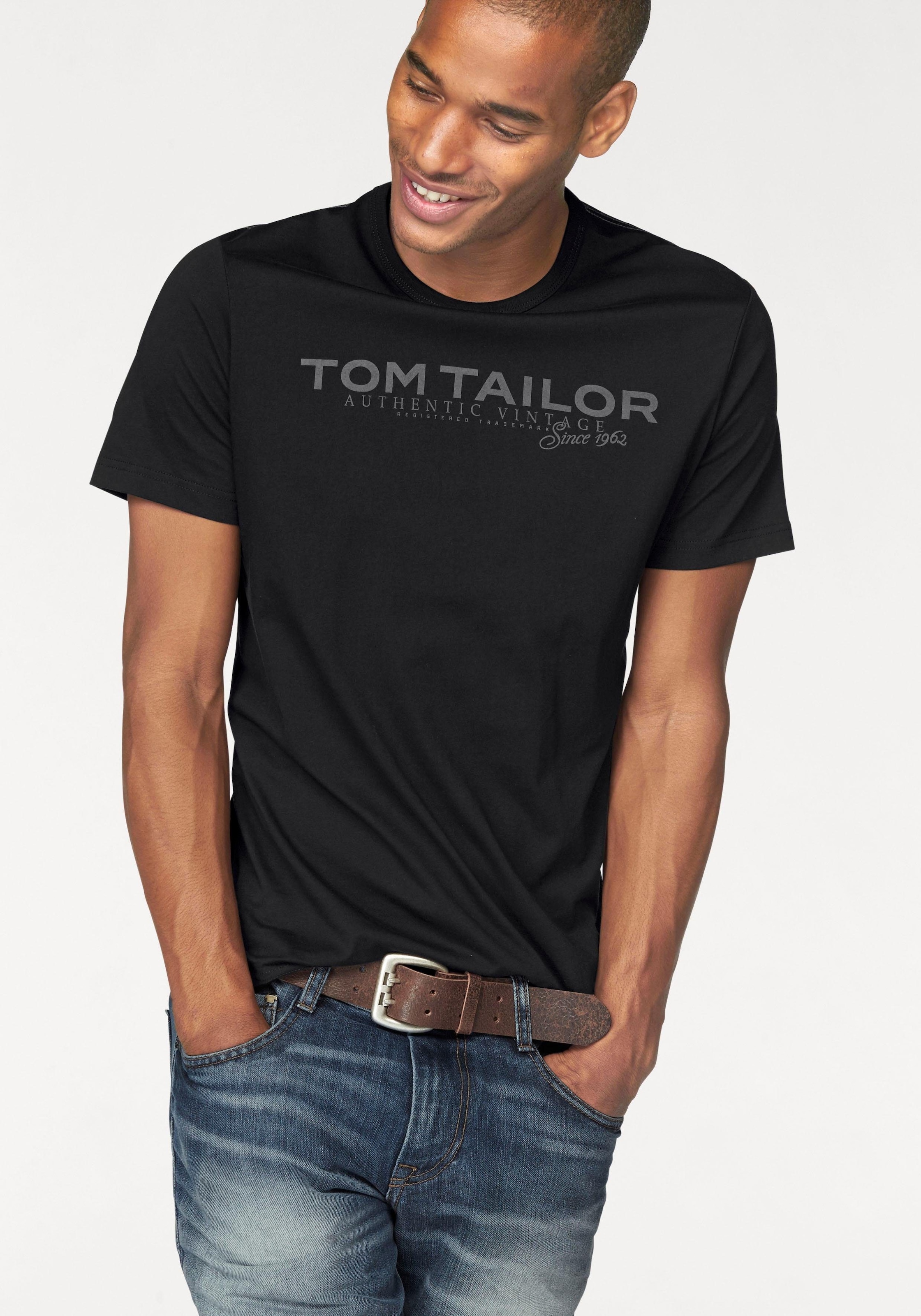TOM TAILOR Herren Logo Print T-Shirt