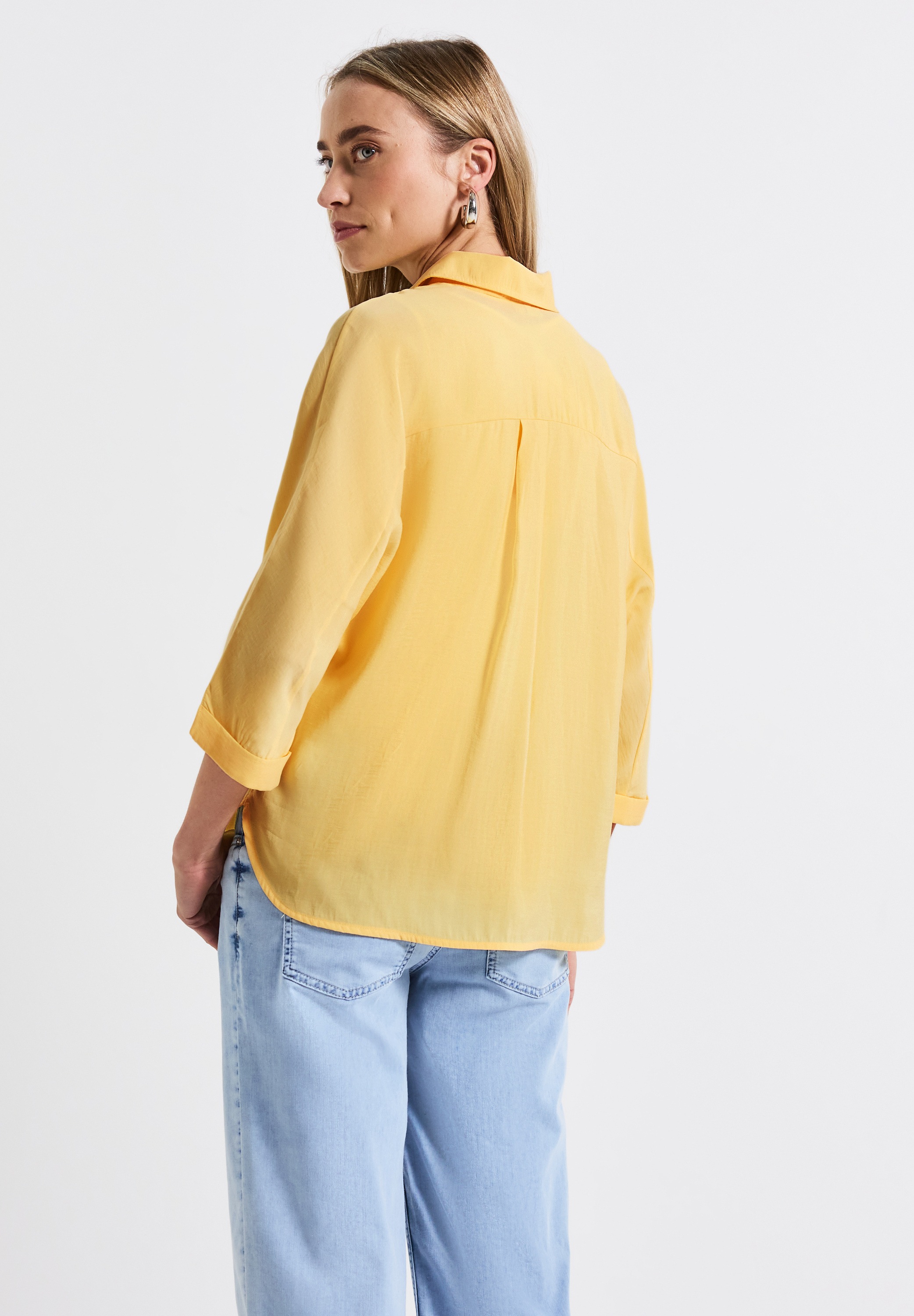 STREET ONE Hemdbluse aus elastischem Materialmix günstig online kaufen