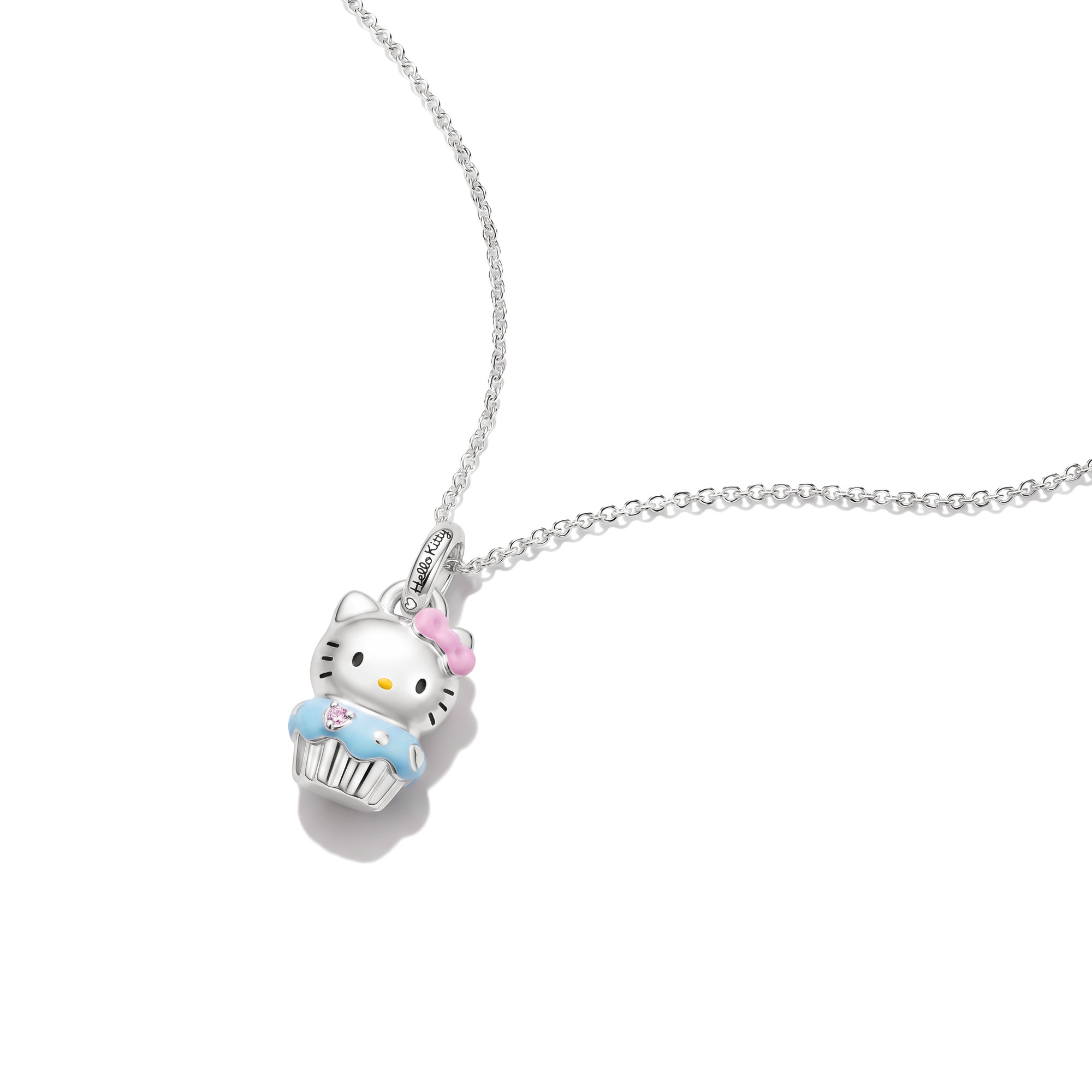 THOMAS SABO Kette mit Anhänger »THOMAS SABO ♡ Hello Kitty Halskette mit Muffin Charm« mit Zirkonia (synth.) - Emaille