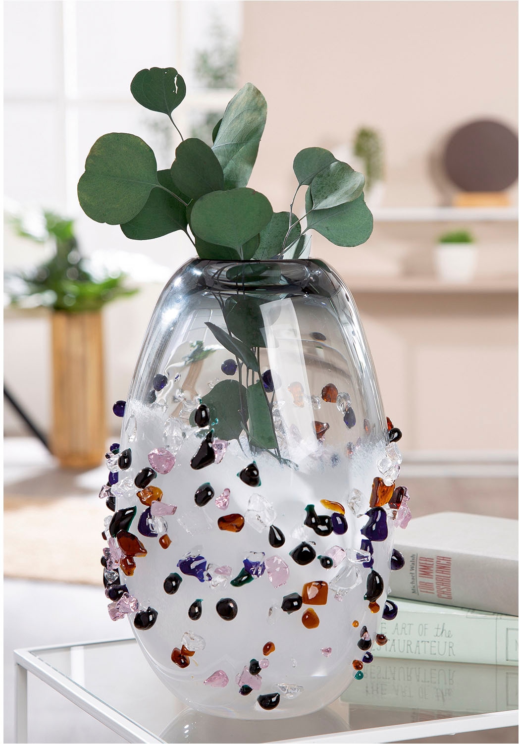 Casablanca by Gilde Tischvase "Vase Stones schwarz transparent", (1 St.) günstig online kaufen