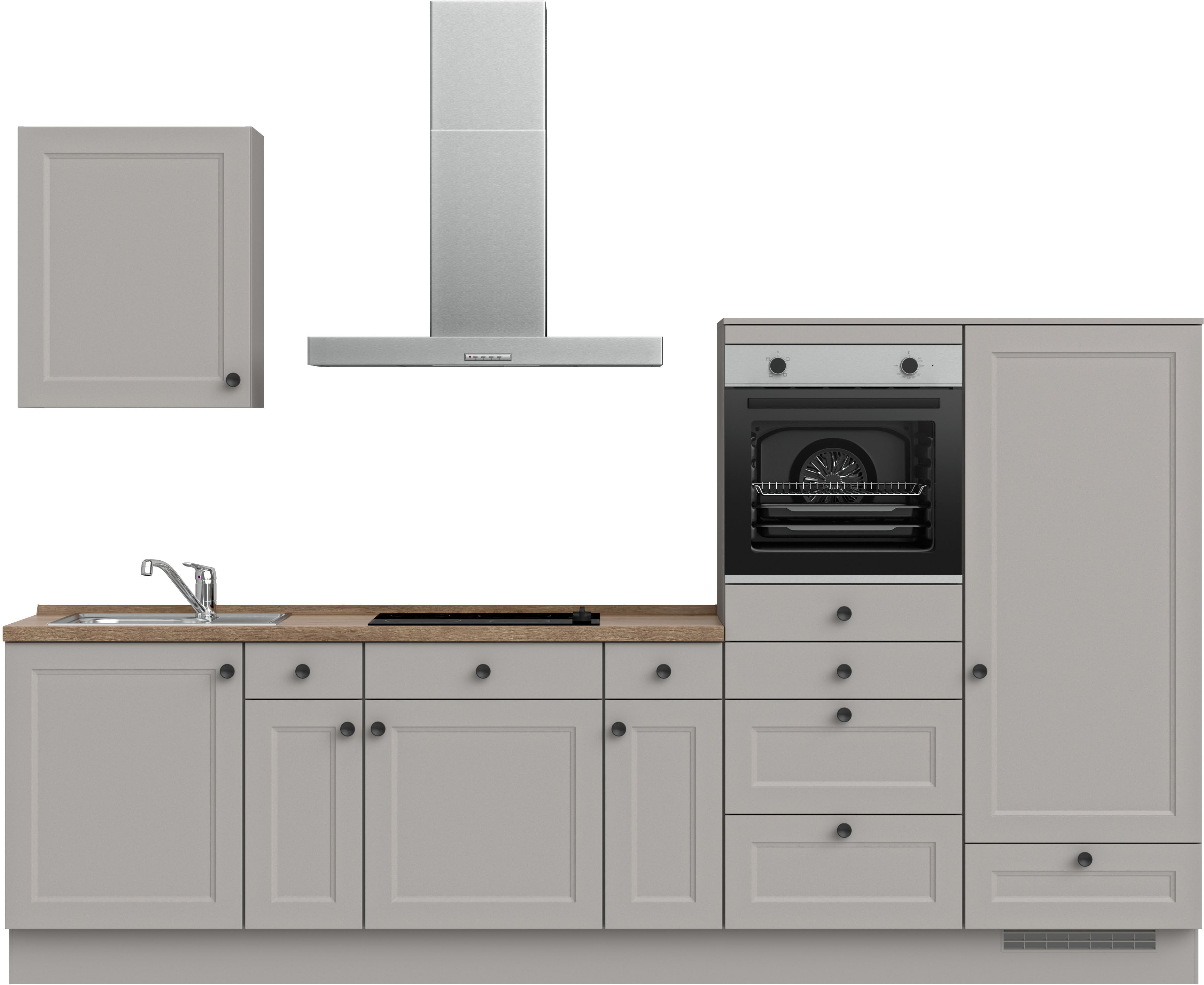 nobilia ""Cascada I", NEU: individuell anpassbar mit gratis Profi-Beratung" vormontiert, Breite 300 cm, Ausrichtung wählbar, wahlw. mit E-Geräten