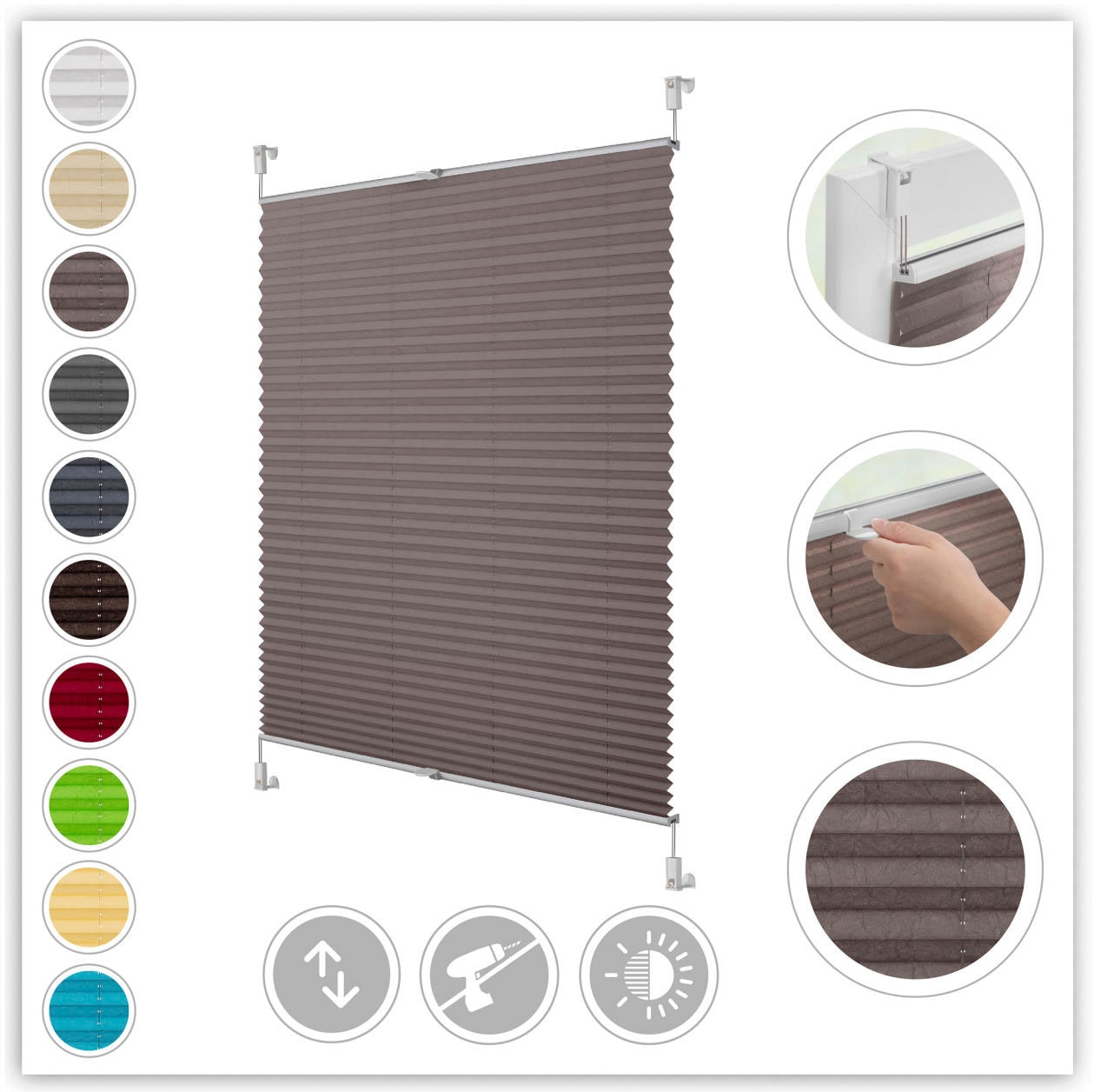 LICHTBLICK ORIGINAL Plissee "Klemmfix" Lichtschutz ohne Bohren verspannt Fa günstig online kaufen