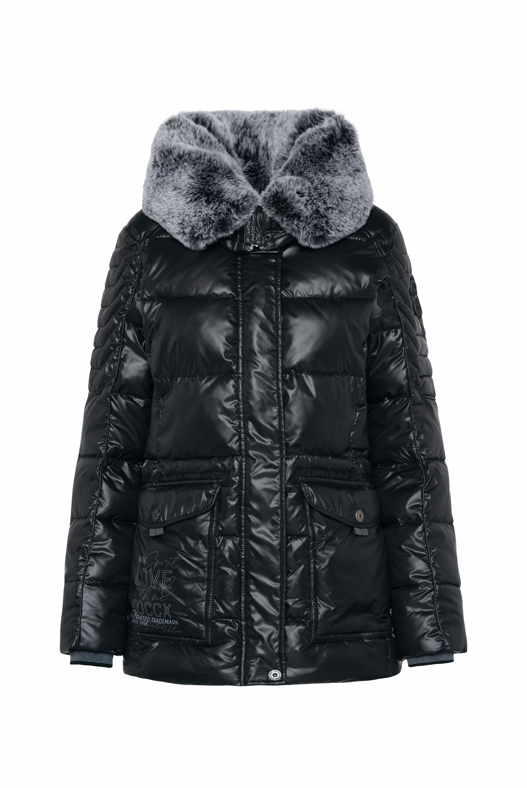 SOCCX Winterjacke, ohne Kapuze, mit Windbreaker-Bündchen