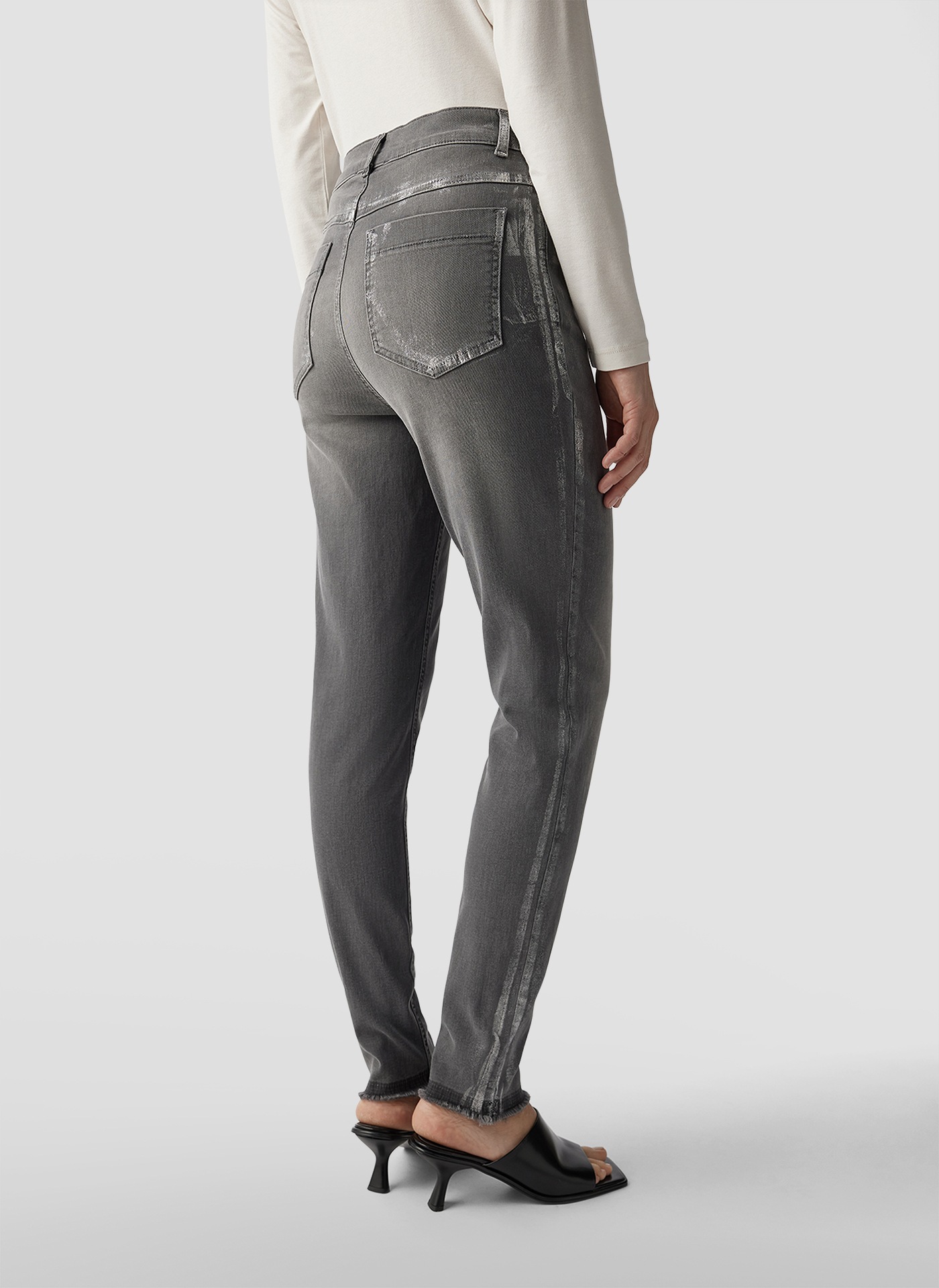 LeComte Jerseyhose »LeComte Trendige graue Slim-Fit-Jeans«