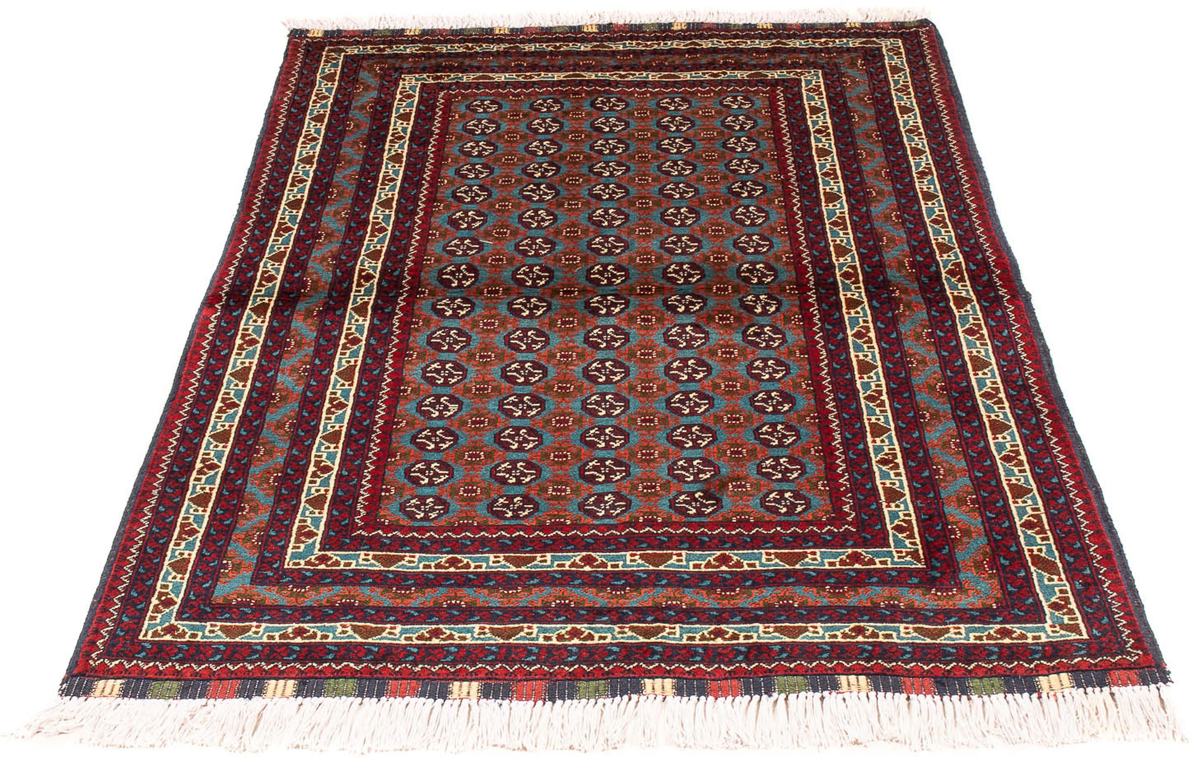 morgenland Orientteppich "Afghan - Buchara - 150 x 100 cm - mehrfarbig", rechteckig, 7 mm Höhe, Wohnzimmer, Handgeknüpft