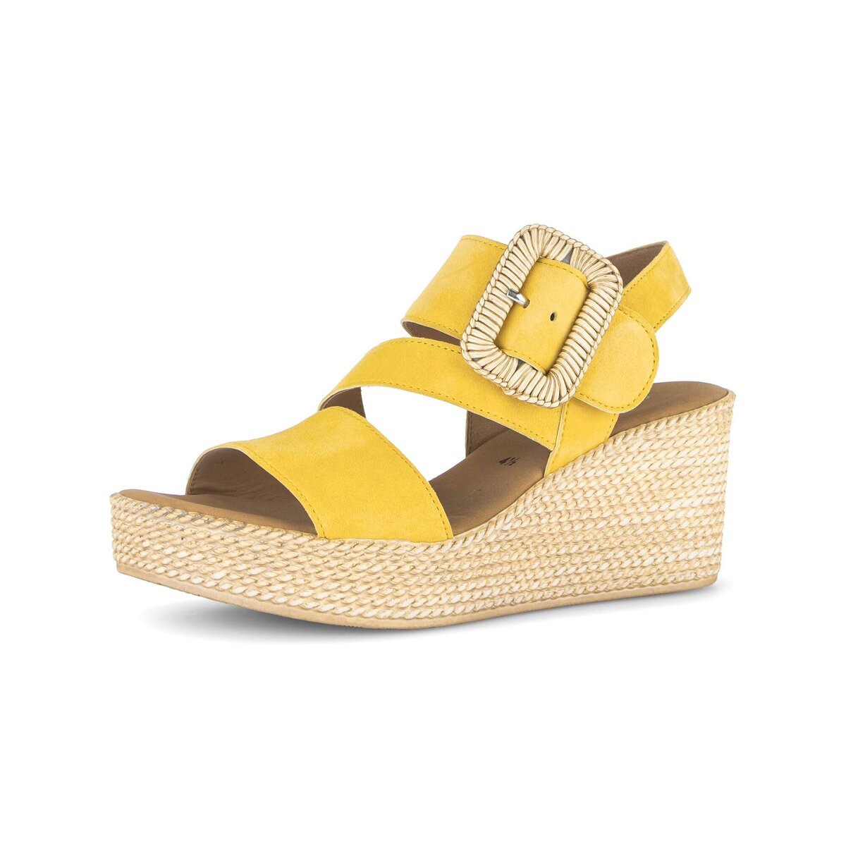 GABOR Damen Keilsandalette "Keilsandalette", Gr. 42gelb, Schuhe