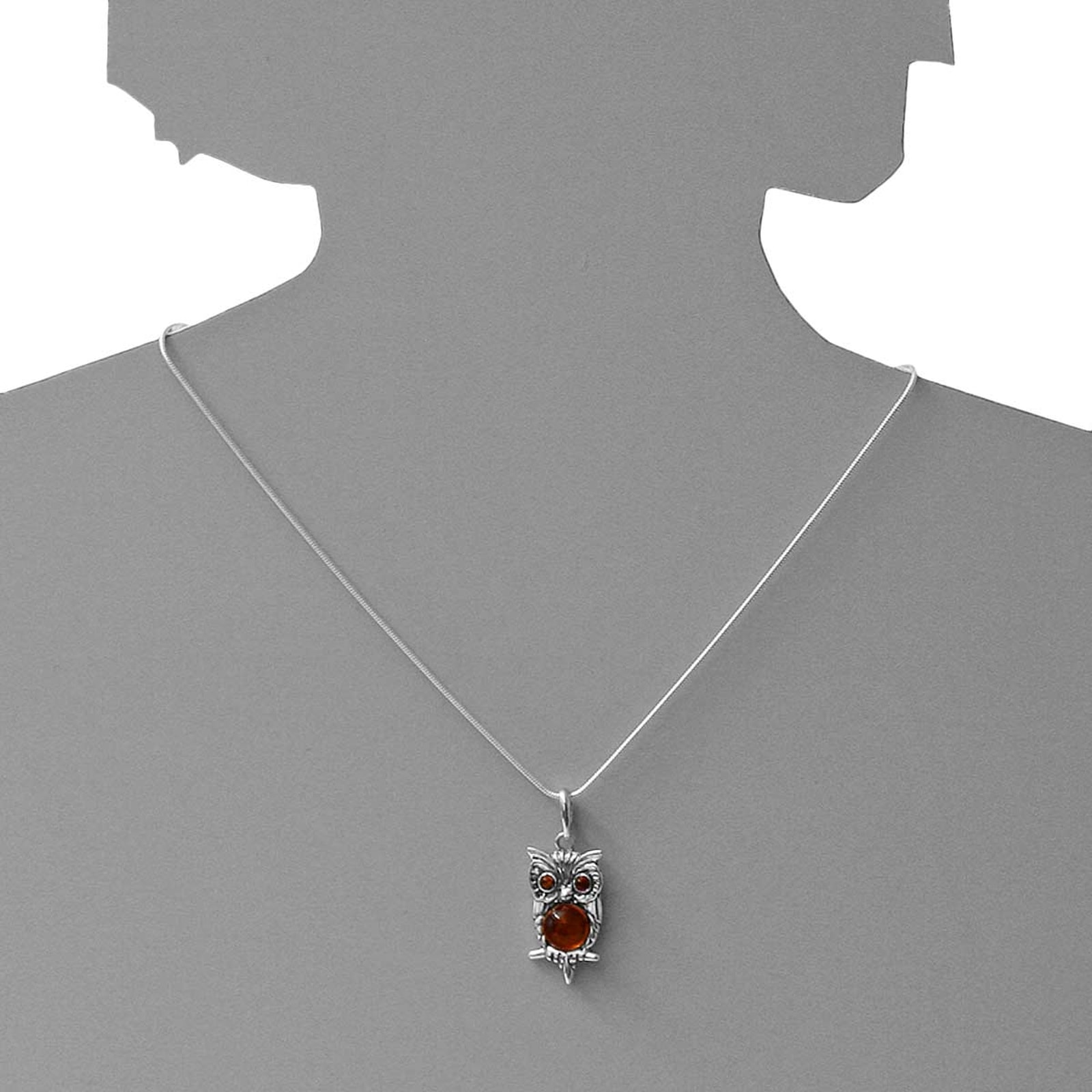 OSTSEE-SCHMUCK Kettenanhänger »- Eule - Silber 925/000 - Bernstein«