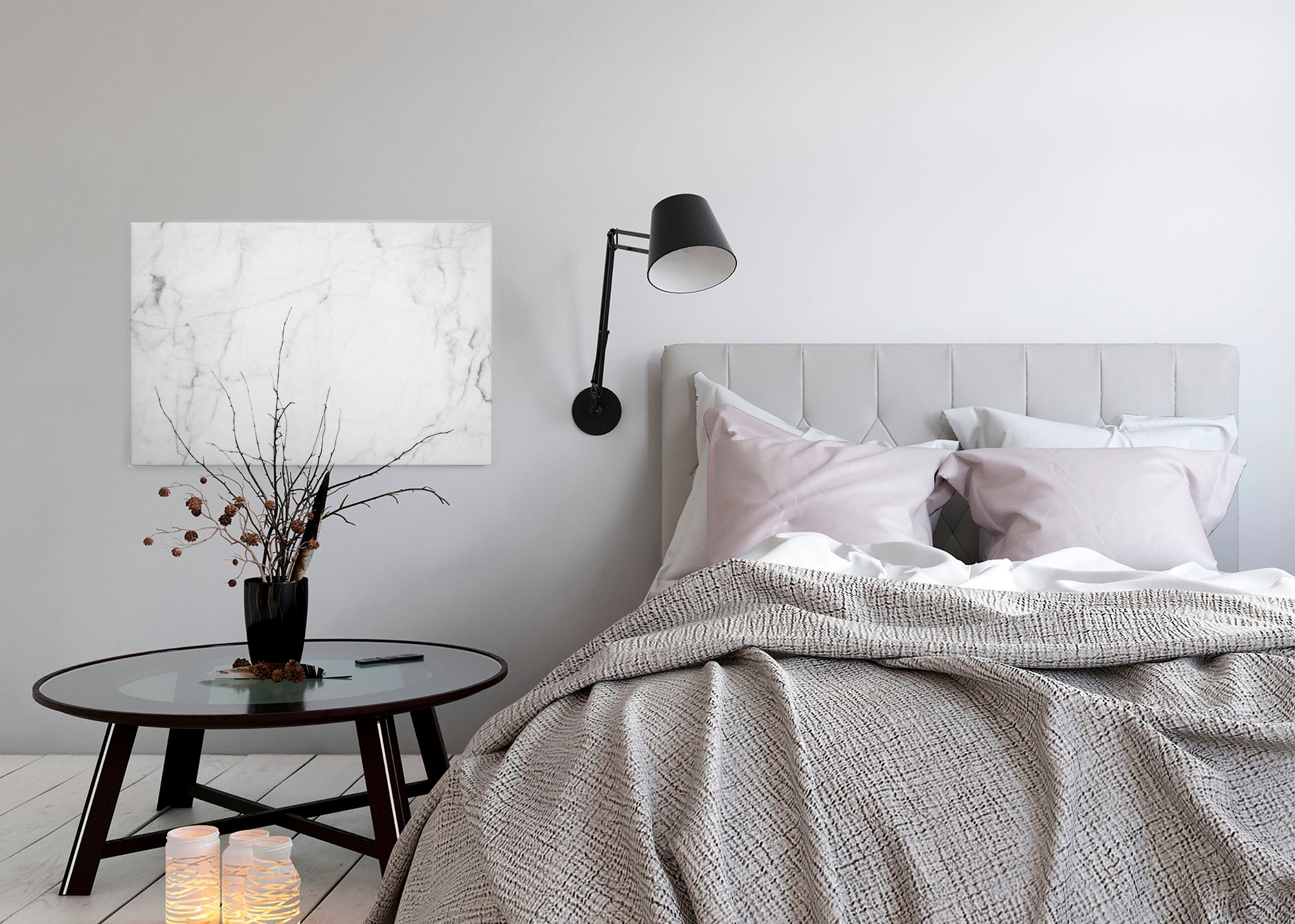 A.S. Création Leinwandbild »White Marble«, Kunst-Marmor-Kinder, (1 St.), Marmoroptik Marmor Keilrahmen Leinwand-Bild Wohnzimmer modern Wandbild