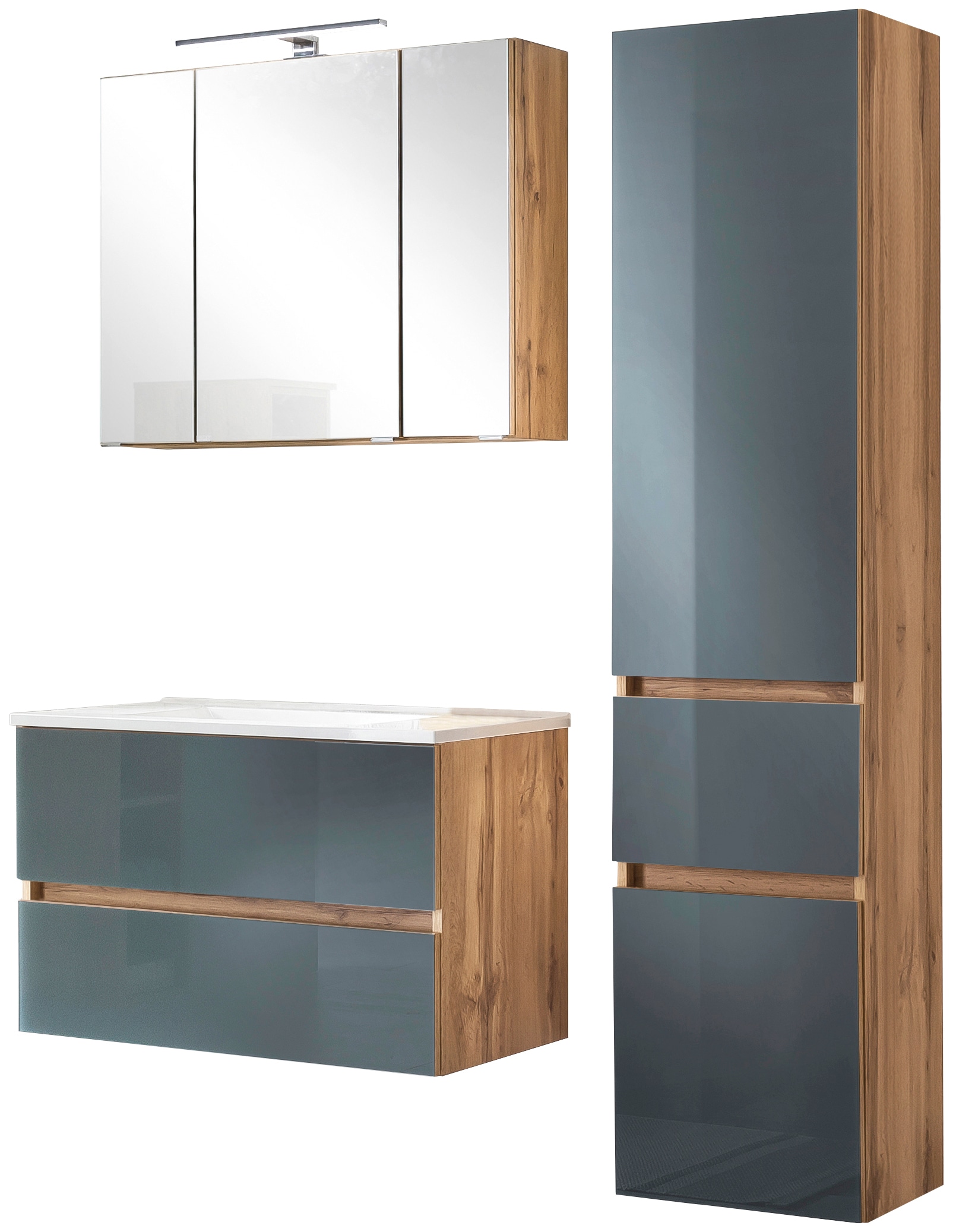 welltime Badezimmer-Set "Horki" Set, 3 Stk. tlg. bestehend aus Waschtisch-S günstig online kaufen