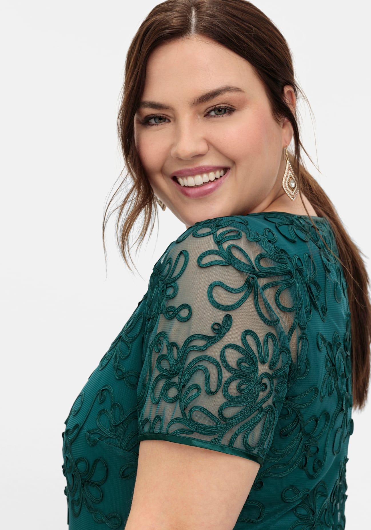 Sheego Cocktail Dress Petrol Size 56 3