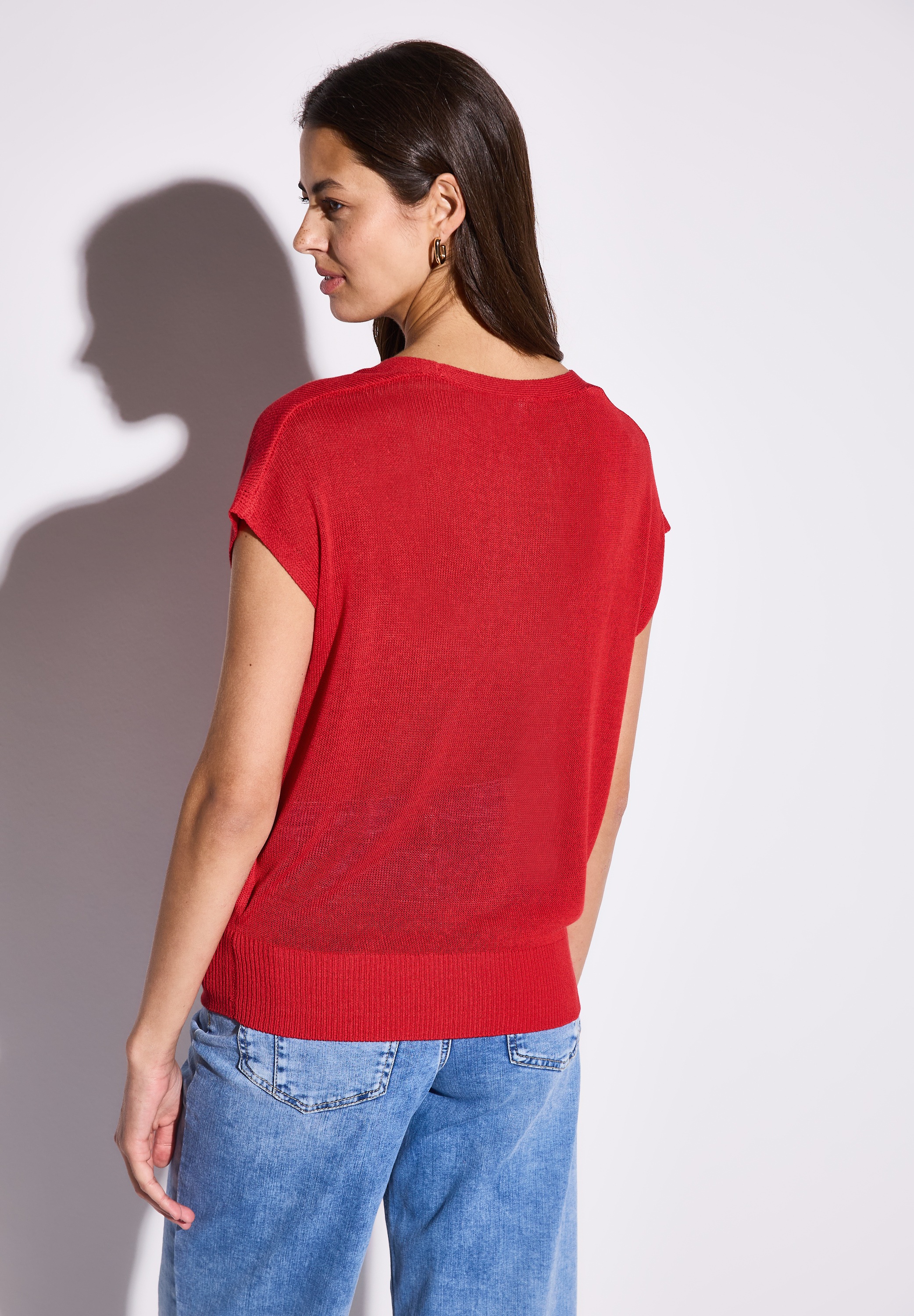 STREET ONE Strickpullover, mit abgerundetem V-Ausschnitt