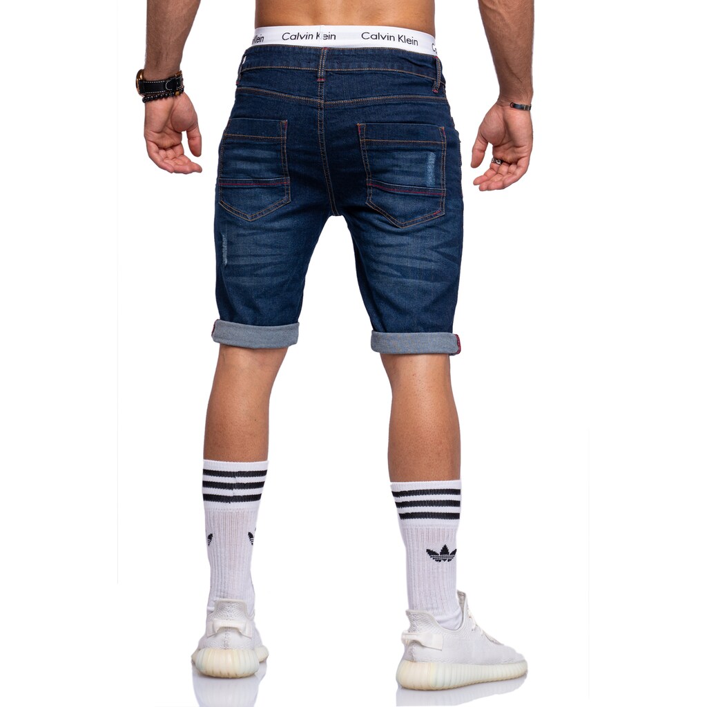 behype Shorts »ARVID«, Im Used-Design