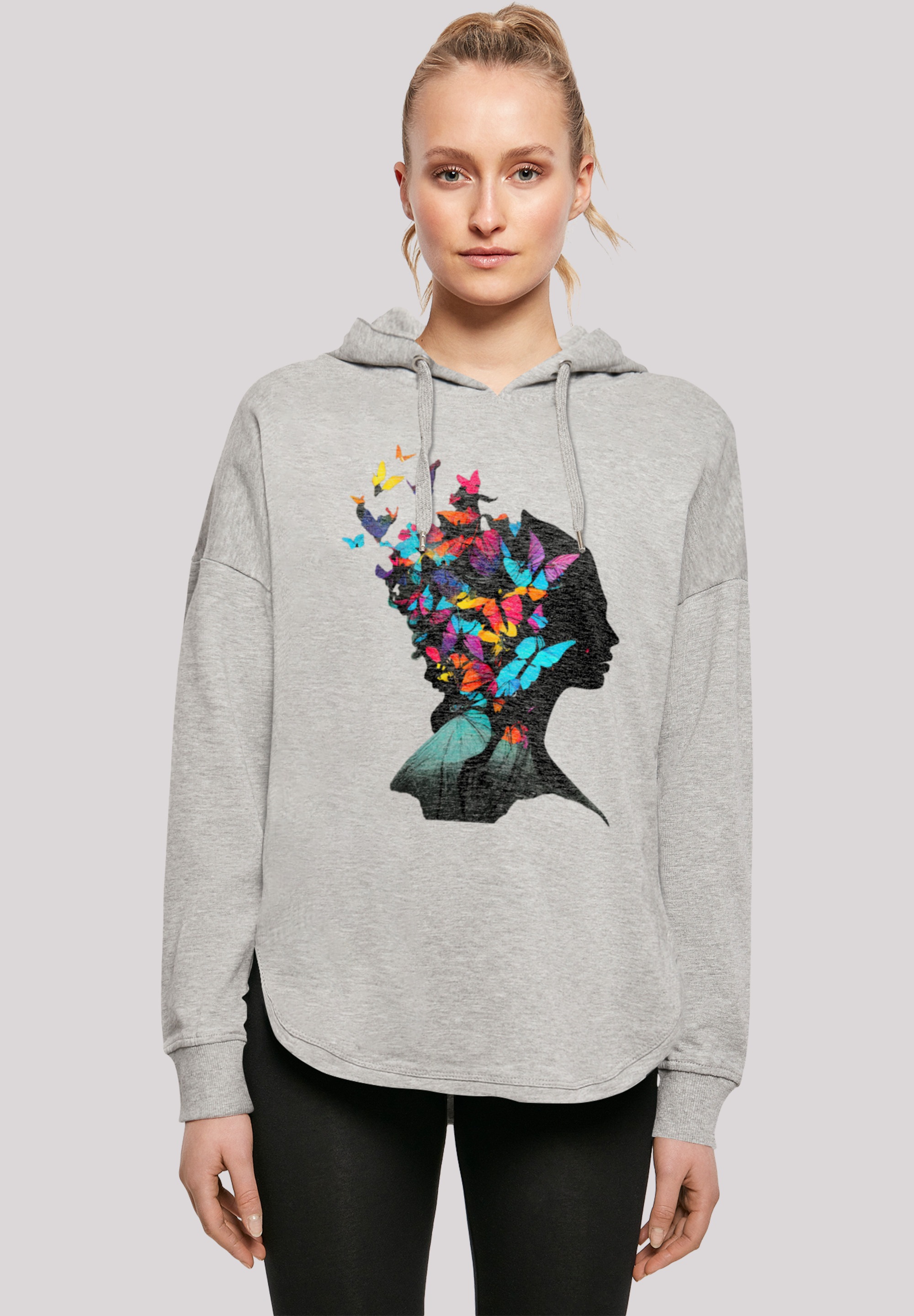 F4NT4STIC Kapuzenpullover "Schmetterling Silhouette OVERSIZE HOODIE", Print