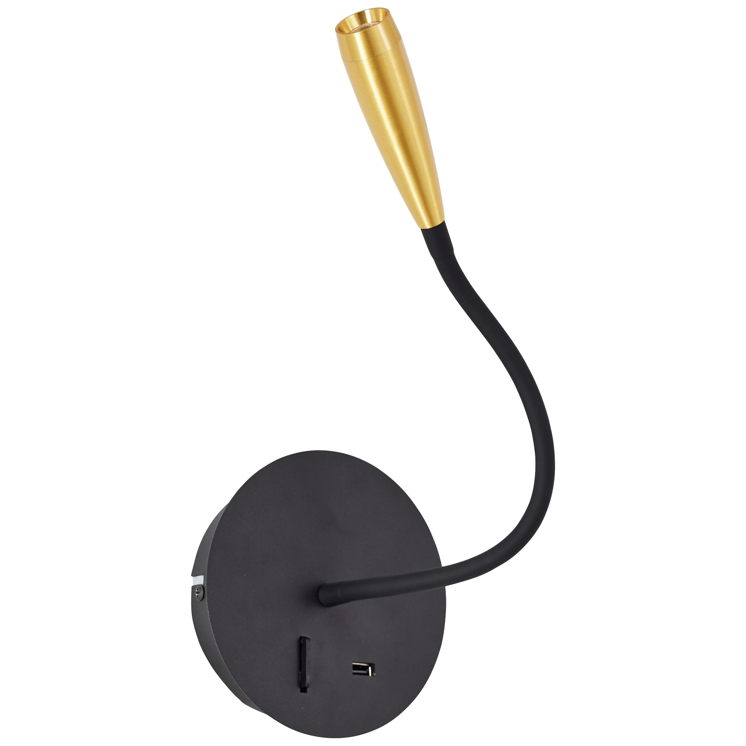 Brilliant LED Wandstrahler lm, K, | flexibler »Jutta«, 3000 170 BAUR schwarz/matt gold USB, Lesearm