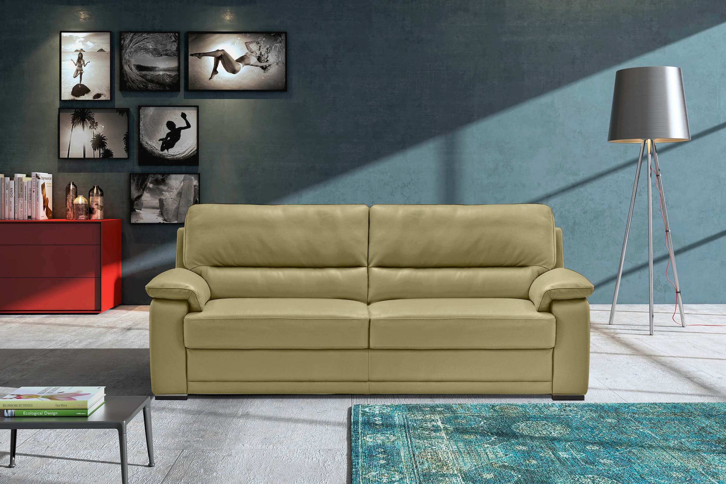 2,5-Sitzer »Doris, modernes Designersofa, Ledersofa mit erstklassiger Sitzqualität«,...