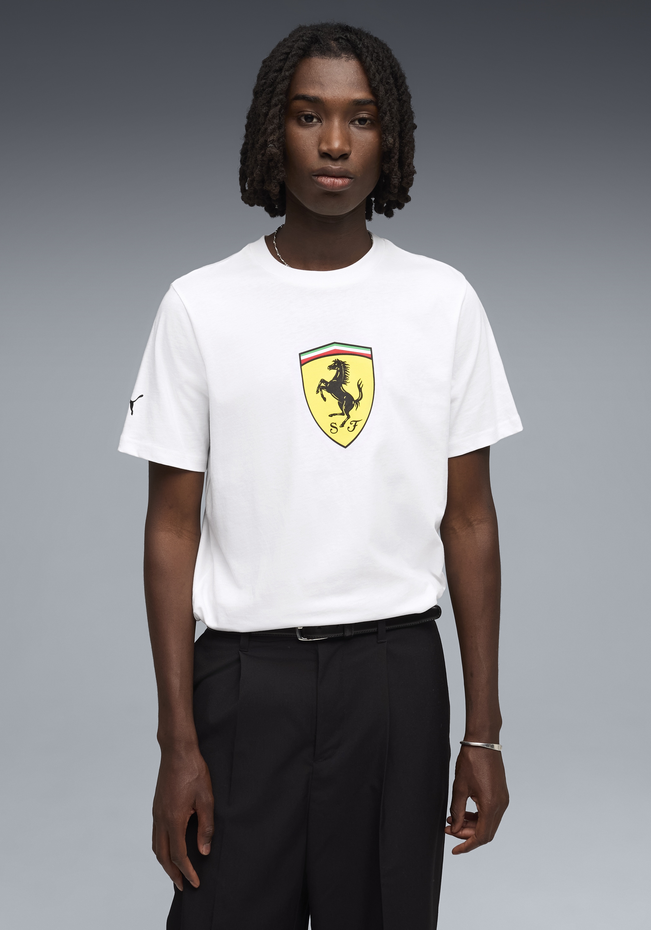 PUMA T-Shirt "FERRARI COLORED SHIELD TEE" Regular Fit, Kurzarm, für Motorsport-Fans, Rundhalsausschnitt