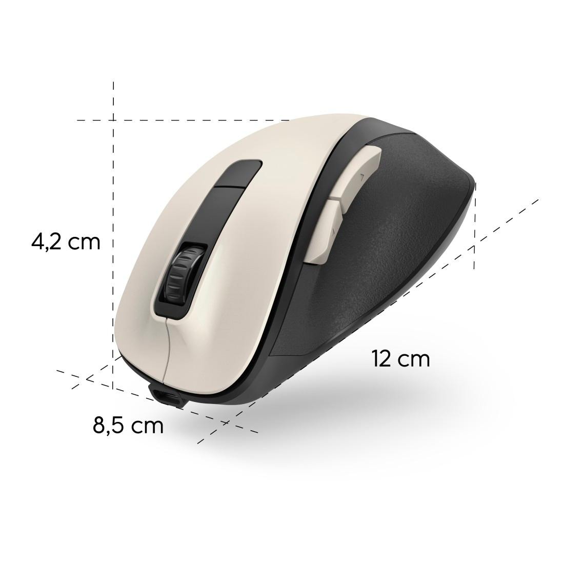 Hama ergonomische Maus »Optische 6 Tasten Funkmaus, ergonomisch, Rechtshänder, leise Tasten«, Funk