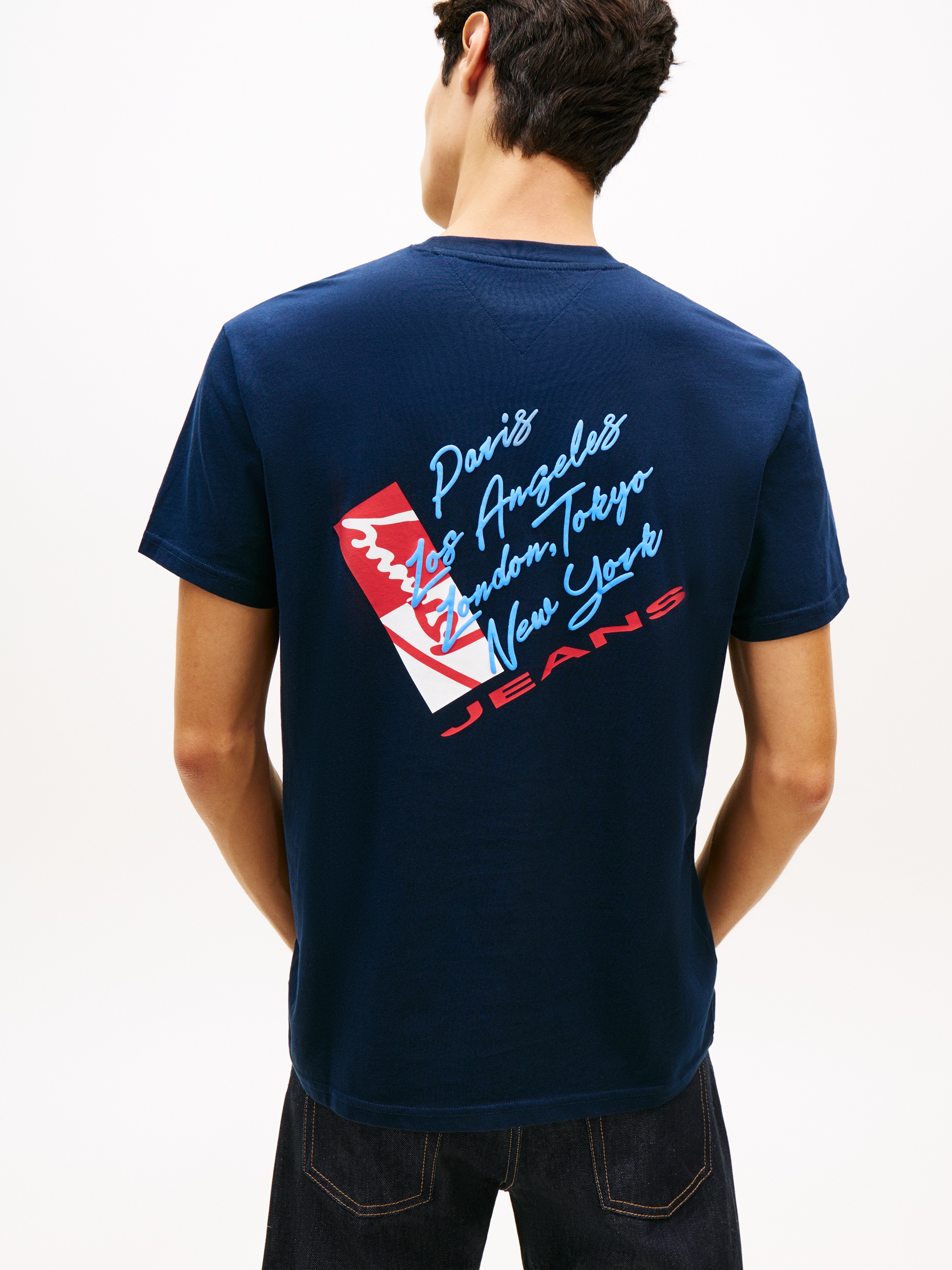 Tommy Jeans T-Shirt "TJM REGULAR FIT SIGN SHIFT" mit Tommy-Logo hinten, Jer günstig online kaufen
