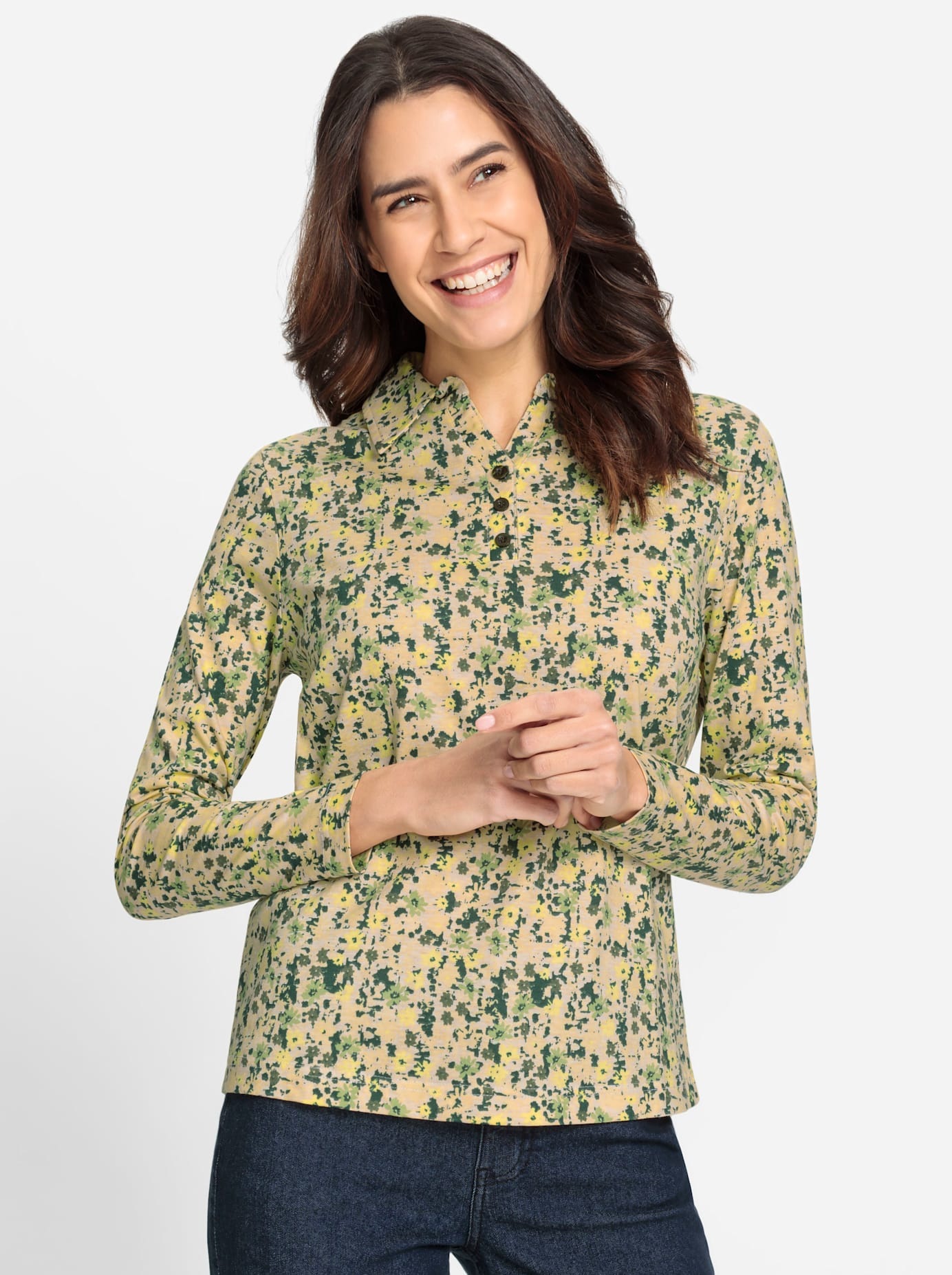 Inspirationen Poloshirt "Langarm-Poloshirt", (1 tlg.) günstig online kaufen