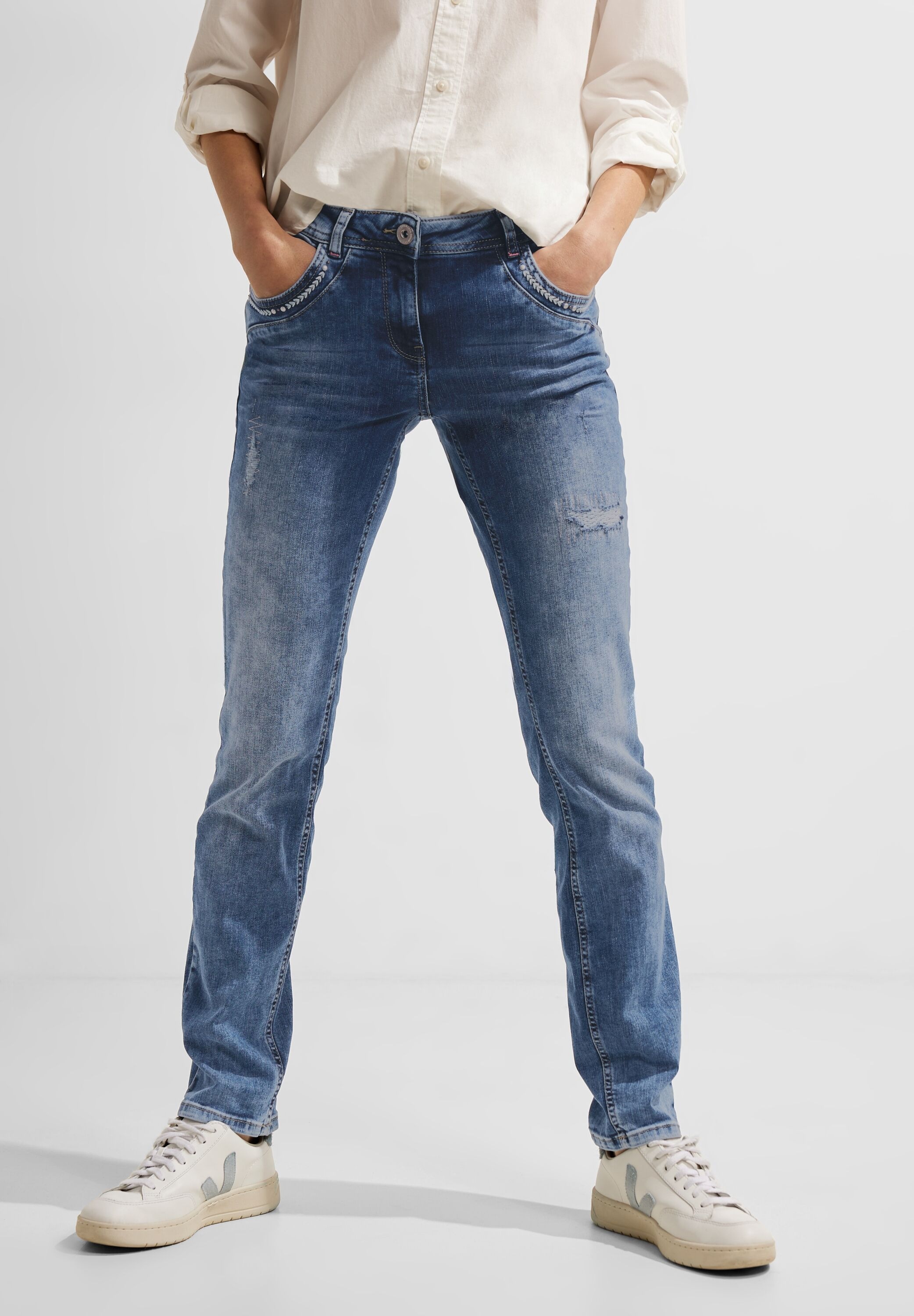 Cecil Comfort-fit-Jeans, mit dekorativen Nieten