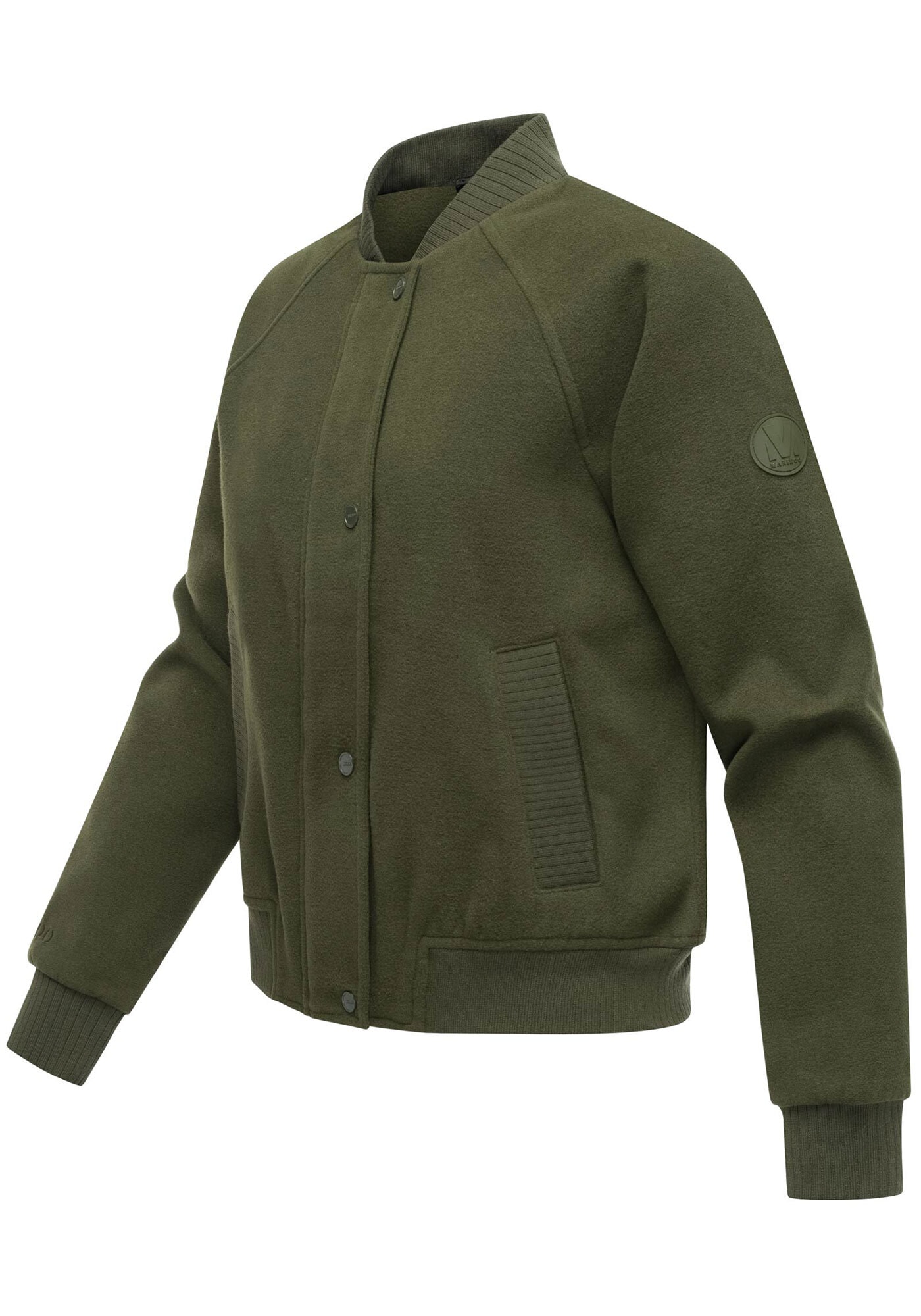 Marikoo Collegejacke »Zunaa«, Modische Jacke im Collegejacken-Stil mit Rippbündchen und Raglanärmeln