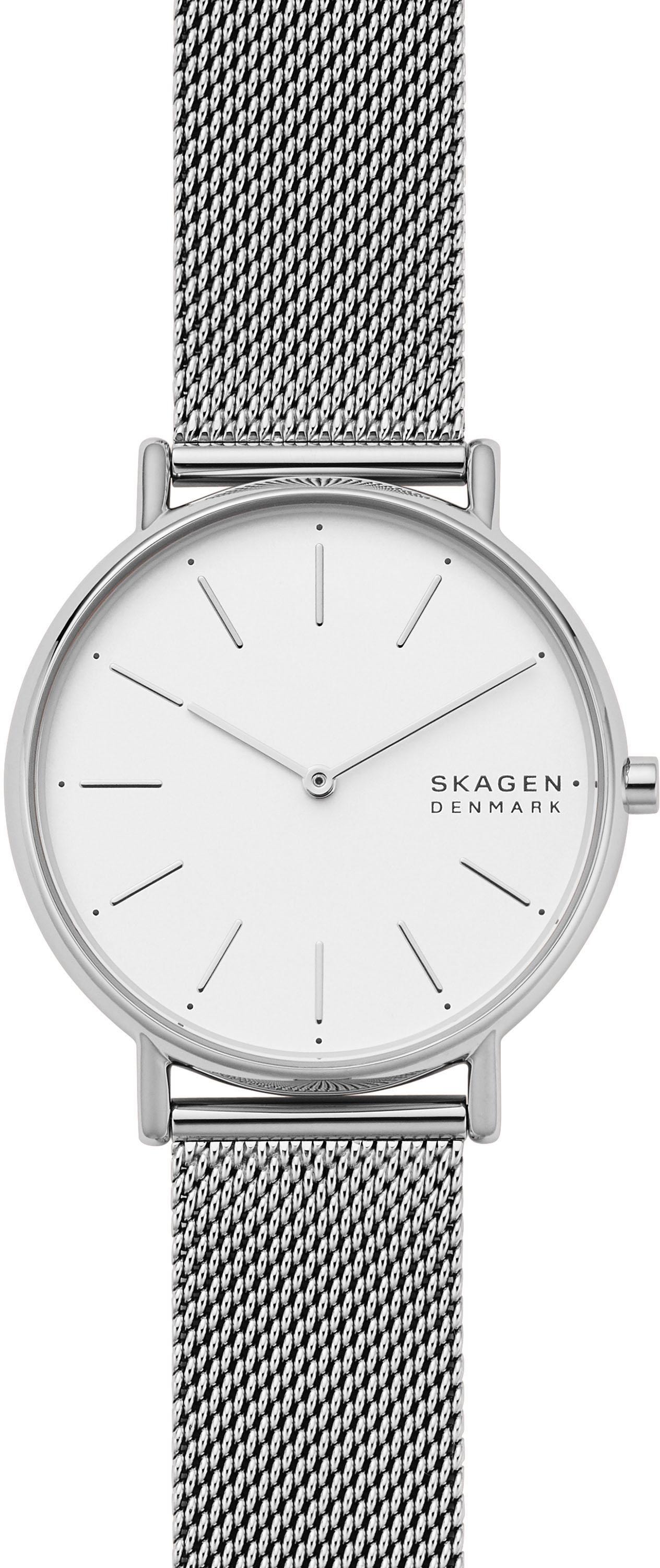 Skagen Quarzuhr »SIGNATUR, SKW2785«, Armbanduhr, Damenuhr, Mineralglas