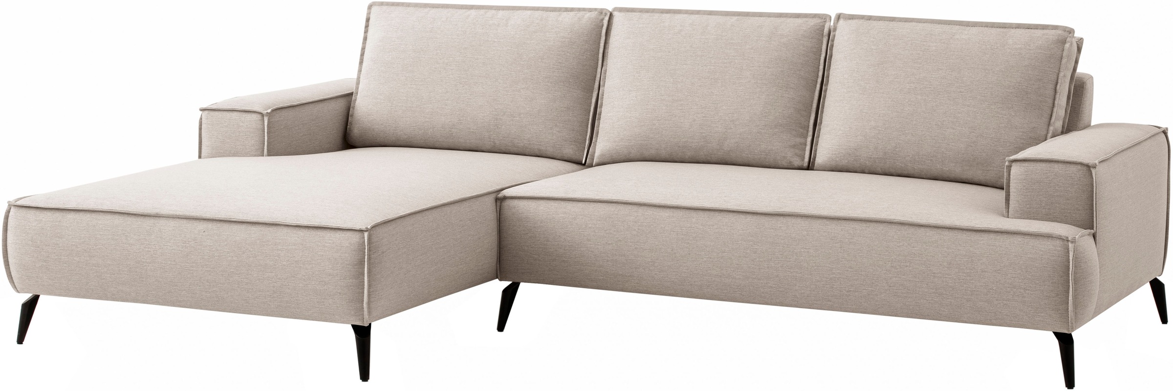 Home affaire Ecksofa »TVINNU, L-Form, 275cm, in Cord und Leinenoptik« wahlweise Recamiere rechts/links, schwarze Füße, bequemer Sitzkomfort