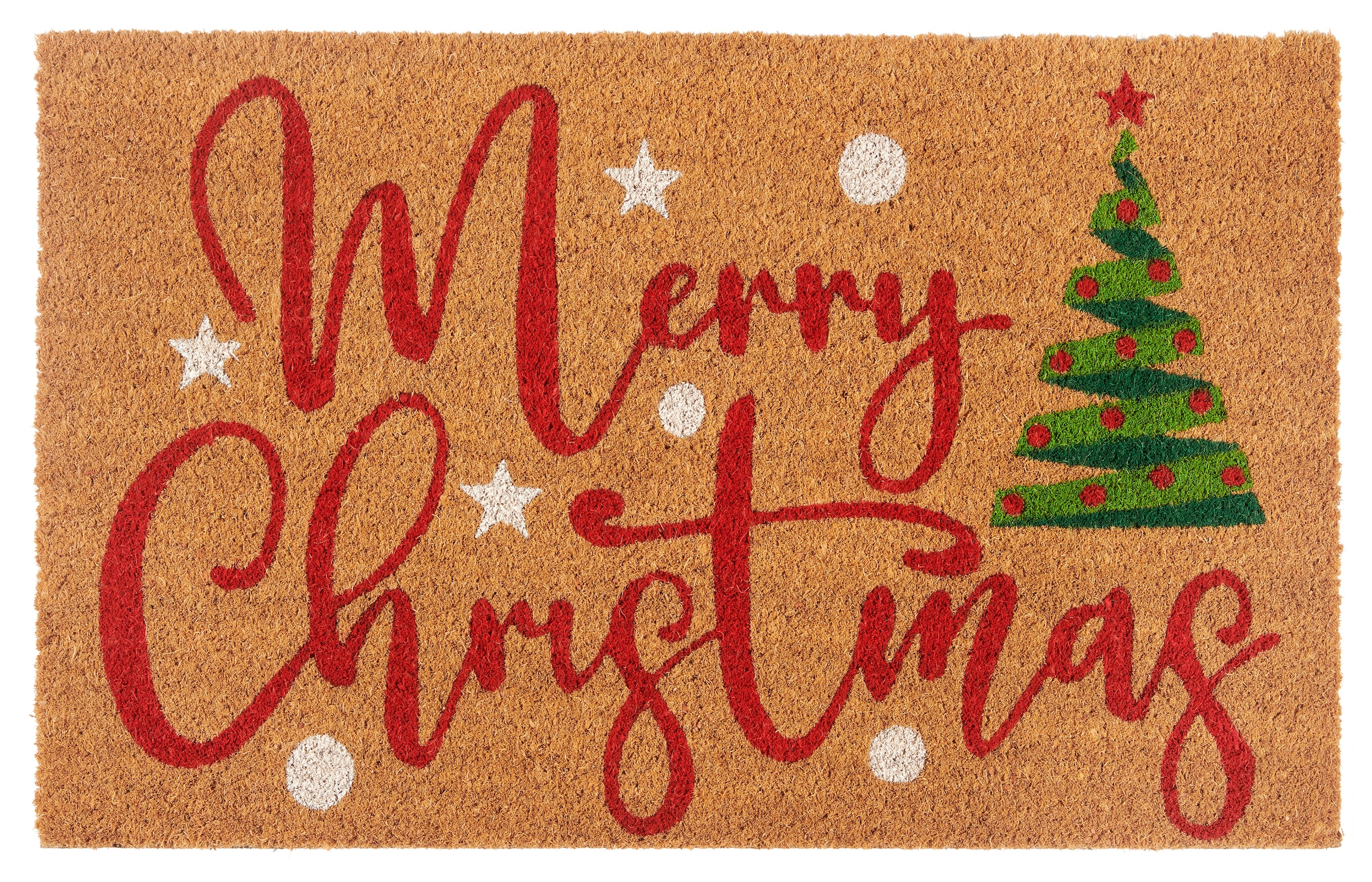 HANSE Home Fußmatte "Kokos Merry Christmas Tree, Türmatte" rechteckig 15 mm günstig online kaufen