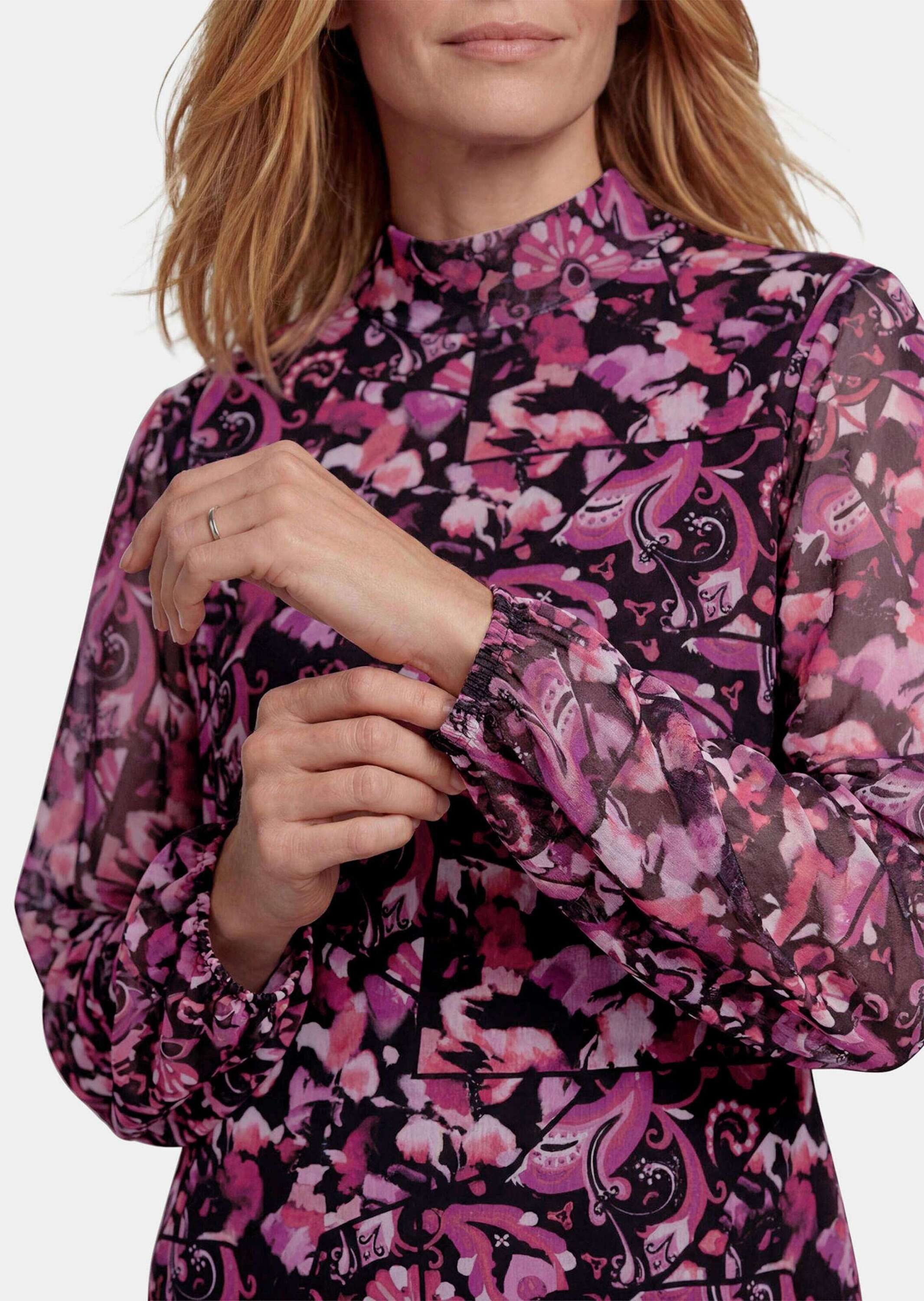 GOLDNER Print-Shirt »Mesh-Shirt mit Paisley-Druck« stretchbequemes Mesh Shirt mit Body mit Viskosejersey unterfüttert