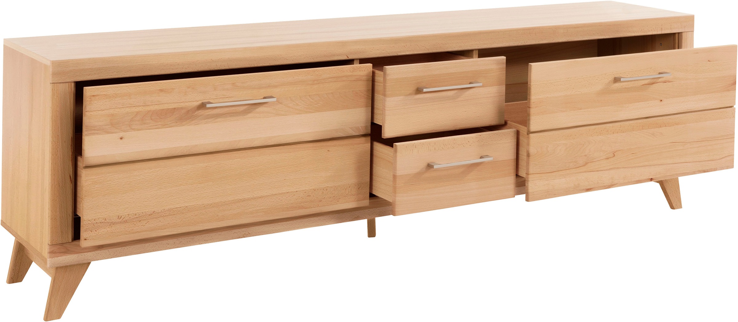 VOGL Möbelfabrik Lowboard »1237«, Massivholzfront, Breite ca. 211 cm, mit Softclose Funktion