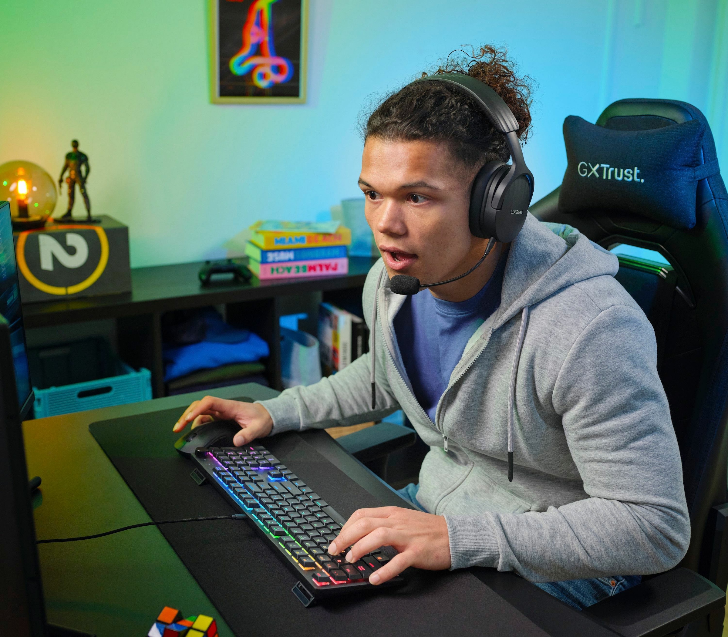 Trust Gaming-Tastatur »GXT 866 Torix«, (USB-Anschluss-Ziffernblock-Windows-Sperrtaste-Fn-Tasten)