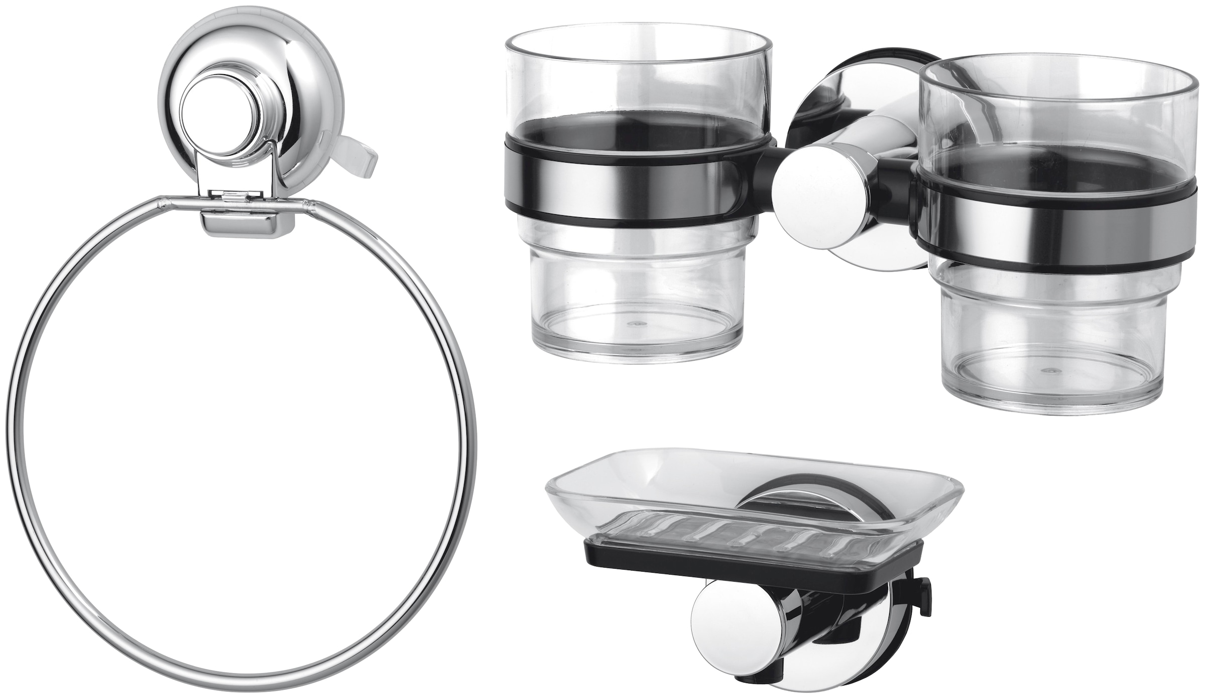 Badaccessoire-Set »HOOKIE System® 3-teilig«, (Set, 3 tlg.), Intelligenter Saughaken,...